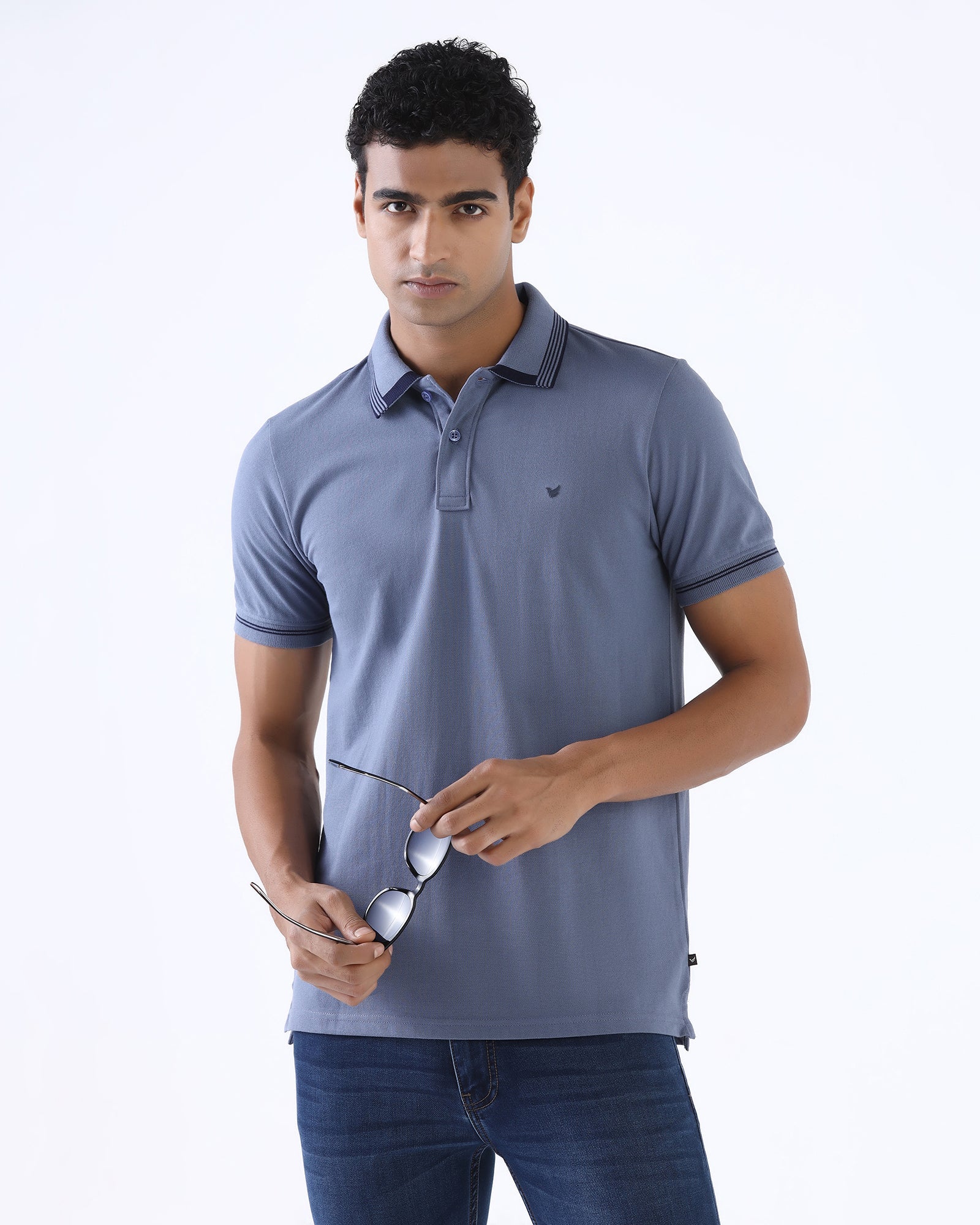 Blue Solid Polo - Rupert