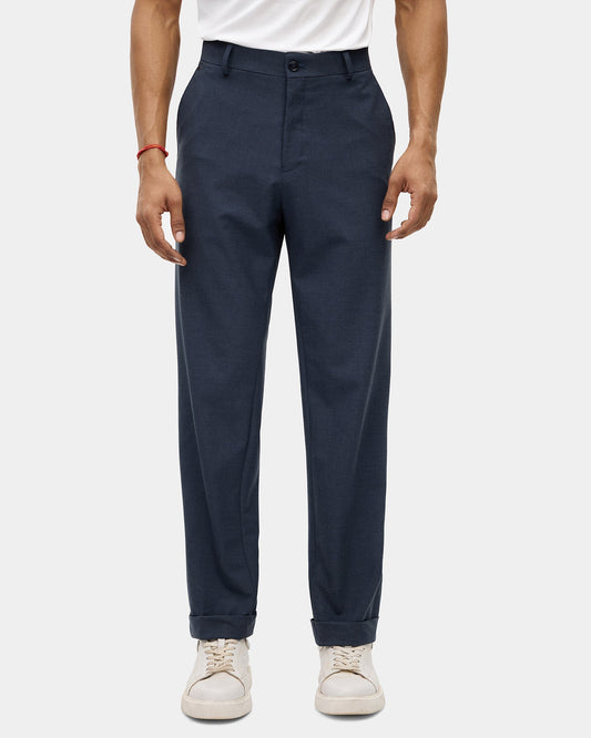 Blue Solid Trouser - Tony