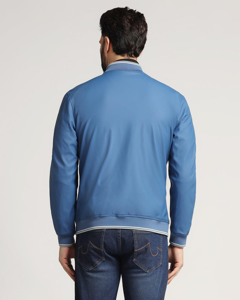 Reversible Blue Solid Zipper Jacket - Kevin