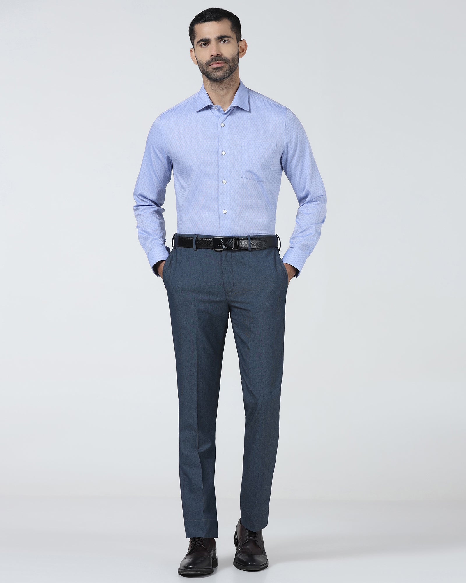 Blue Technowaist Textured Trouser - Alex