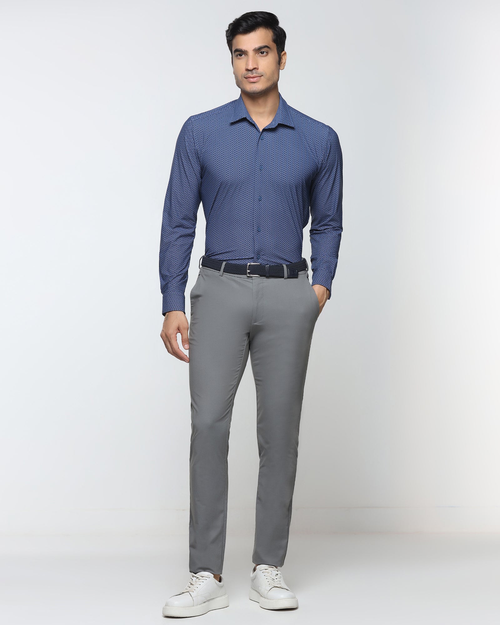 Blue TechPro Printed Shirt - Galaxy