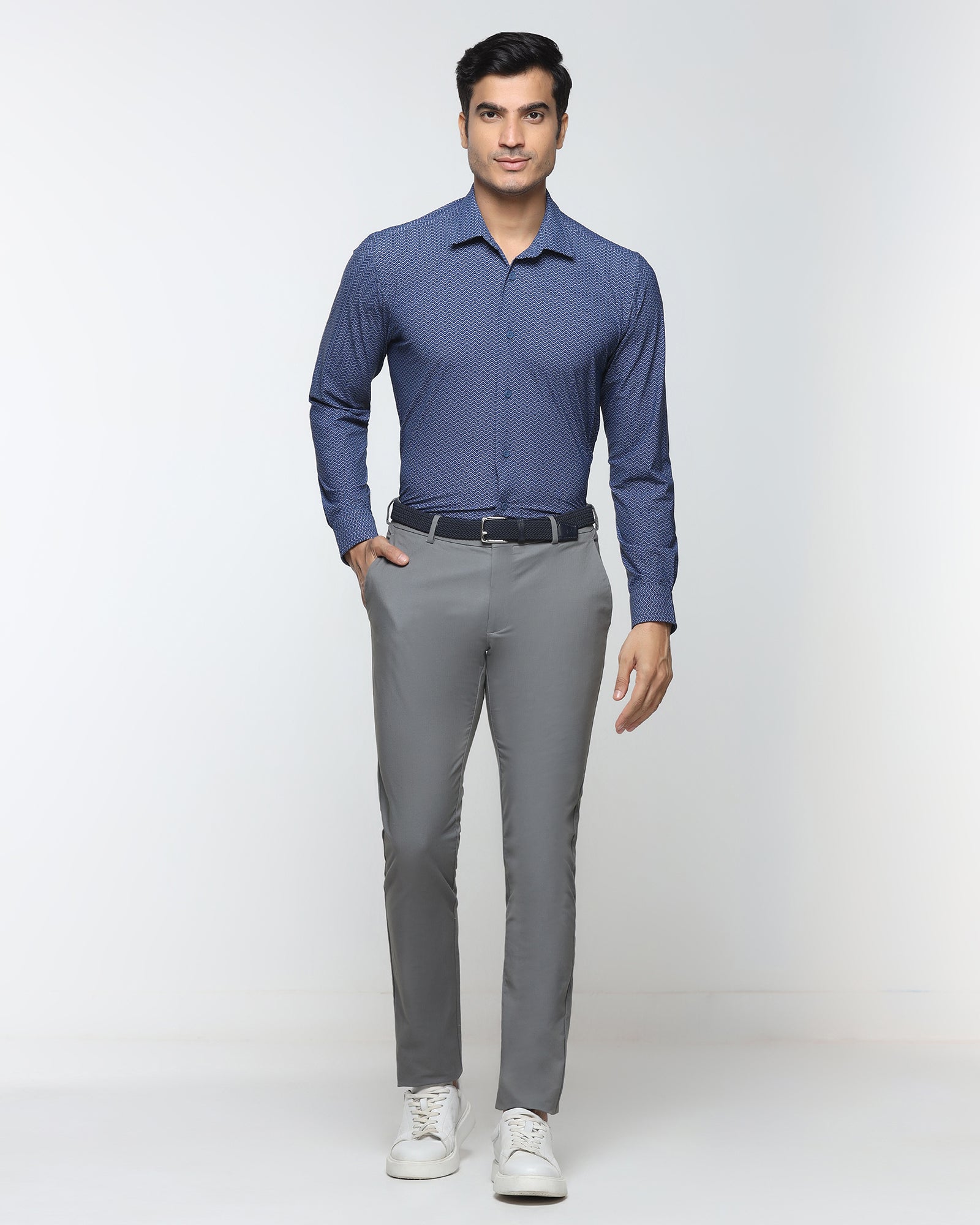 Blue TechPro Printed Shirt - Galaxy