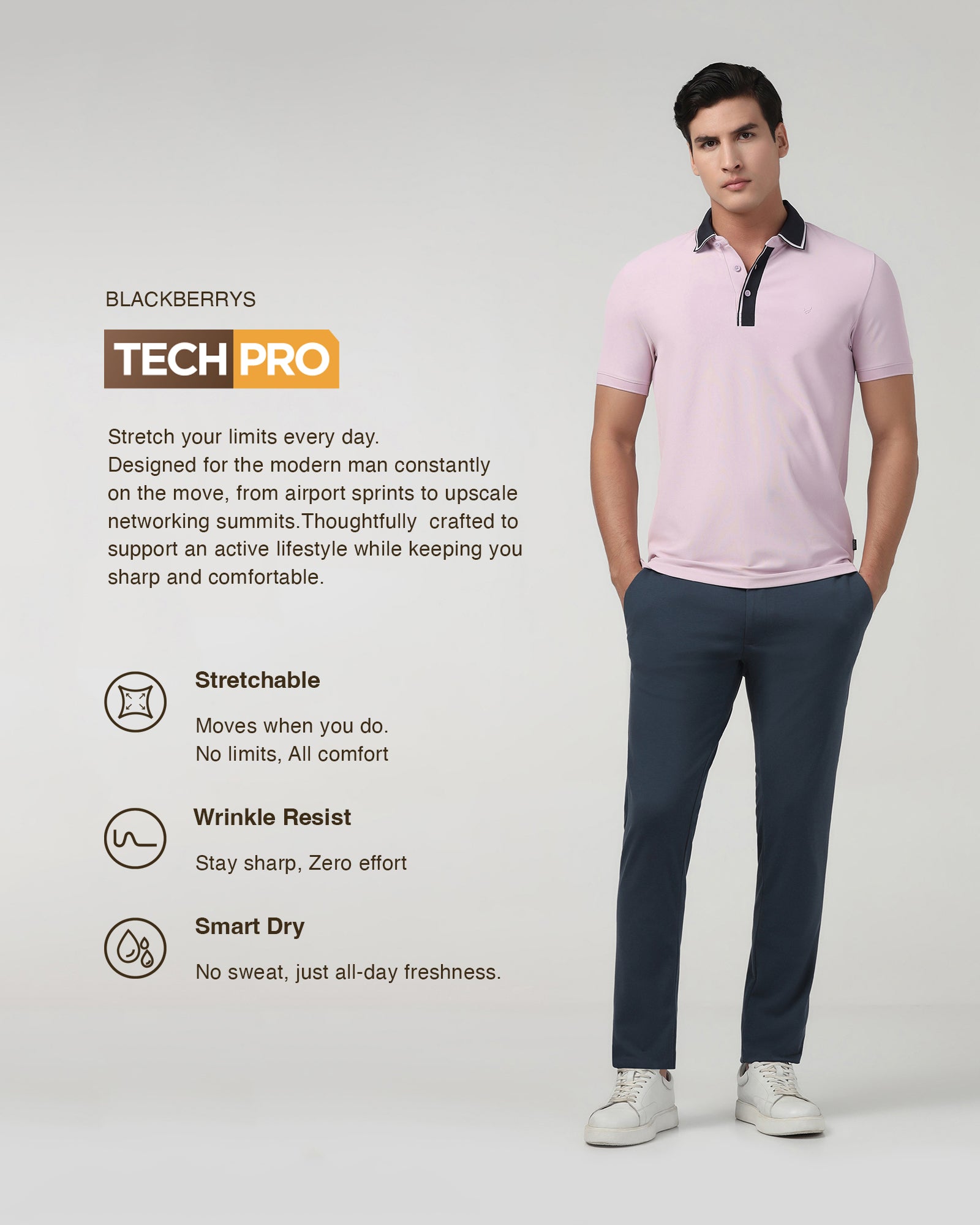 Blue TechPro Solid Khakis - Ziea