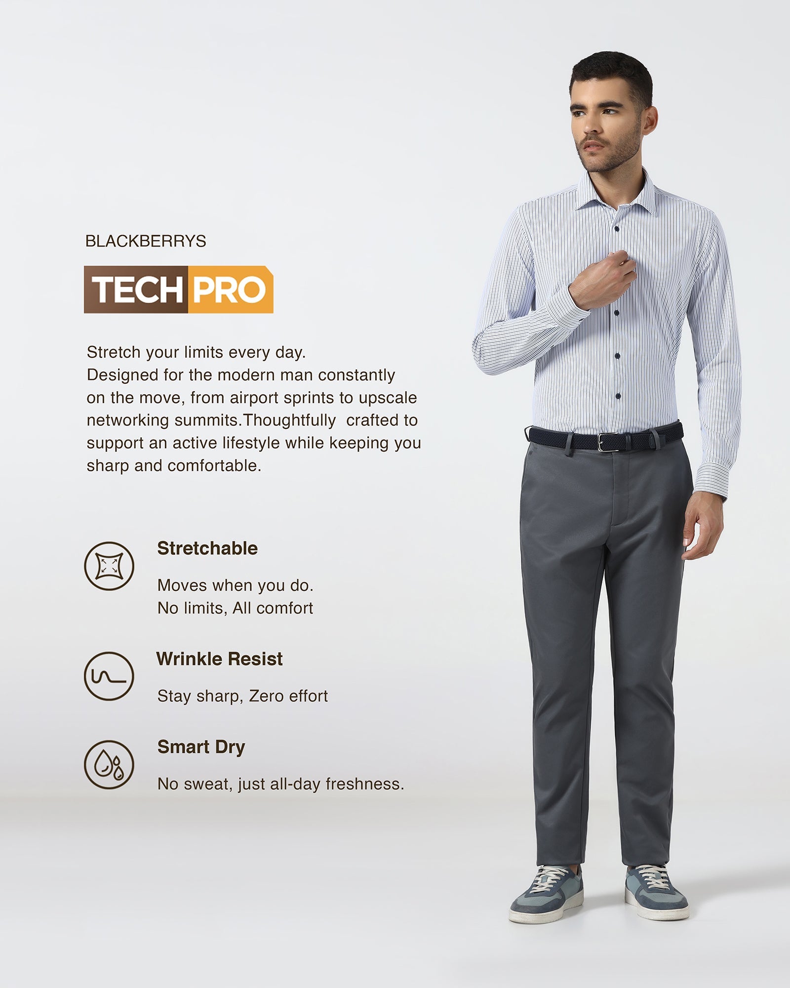 Blue TechPro Stripe Shirt - Skate