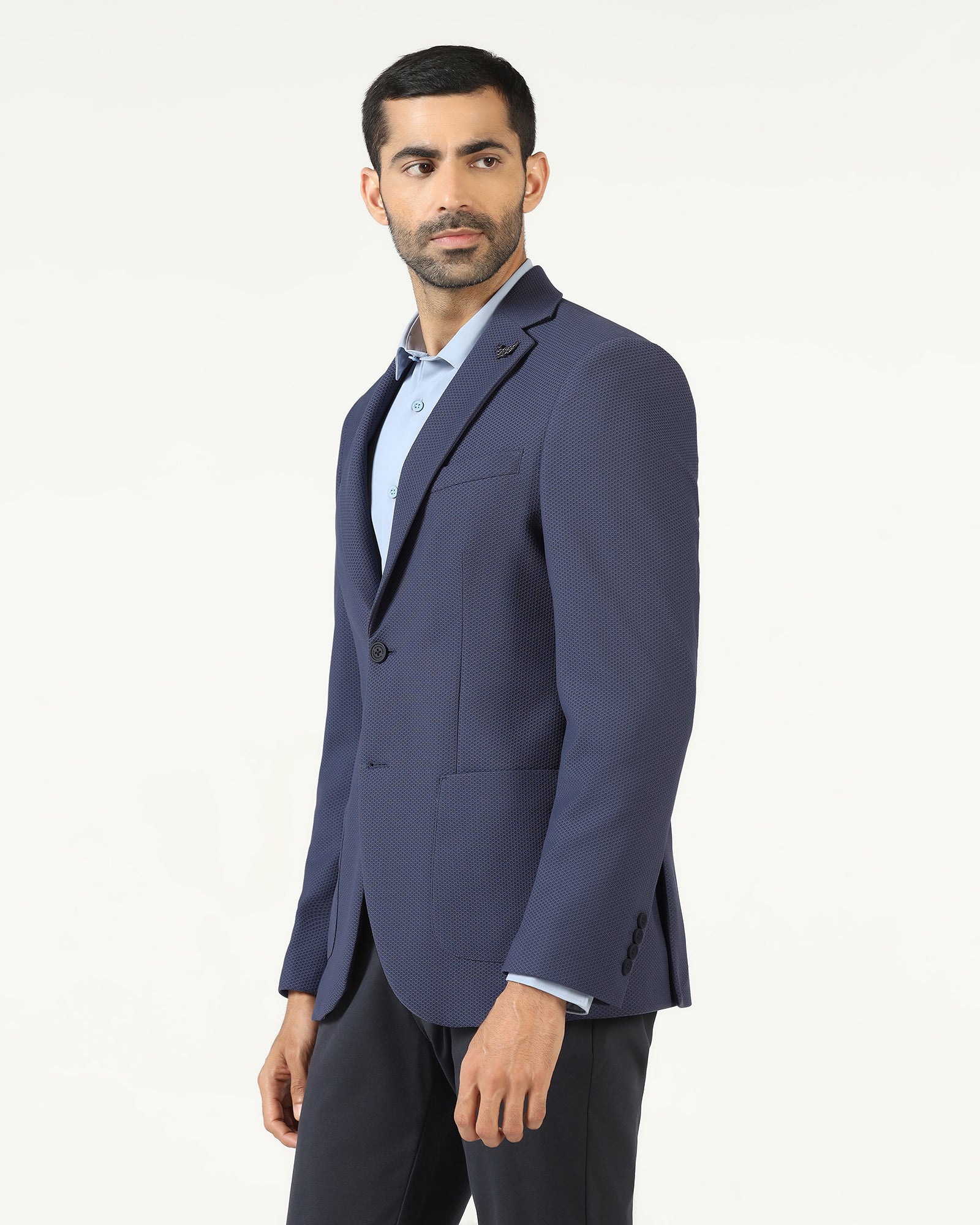 Blue TechPro Textured Blazer - Bowmore