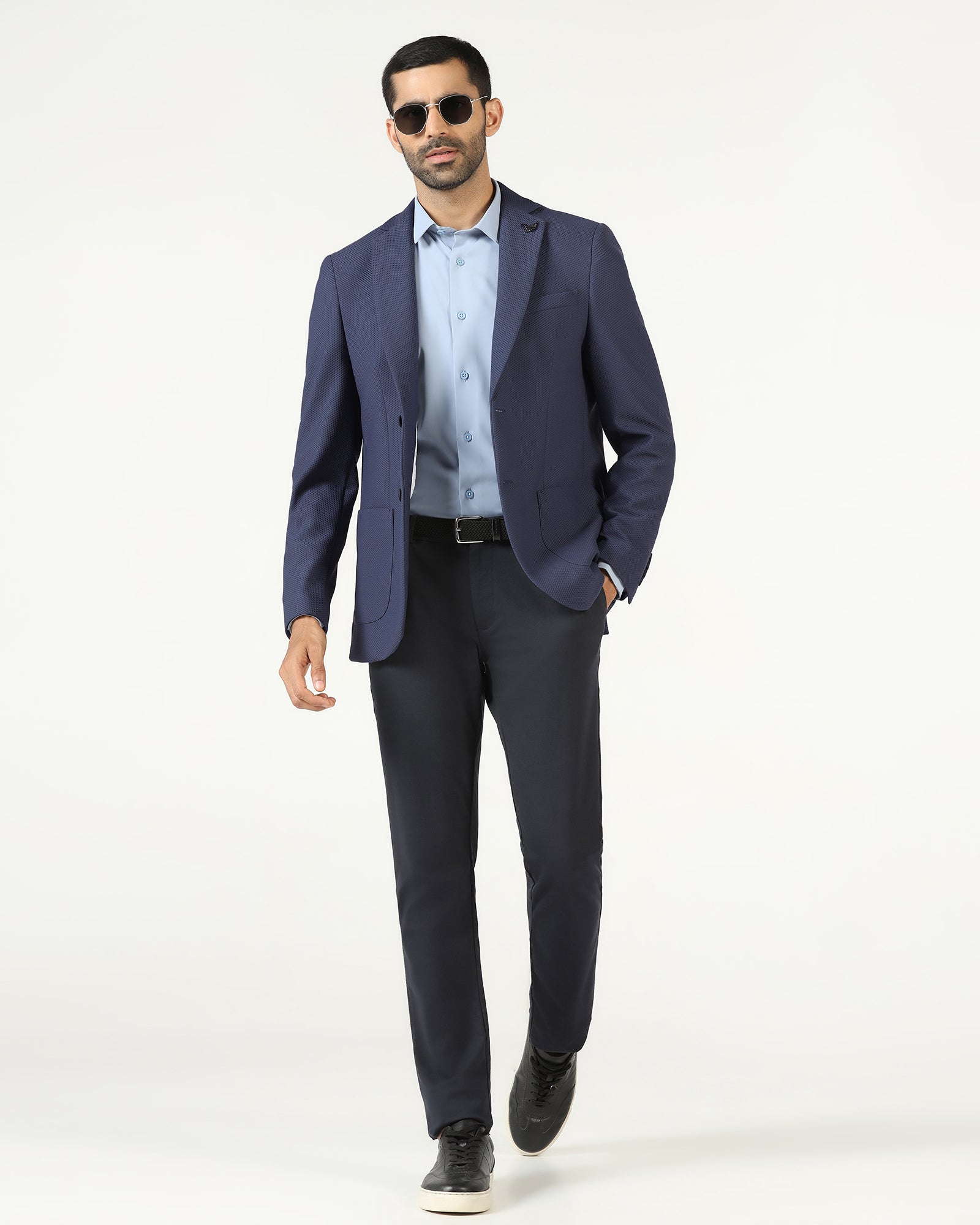 Blue TechPro Textured Blazer - Bowmore