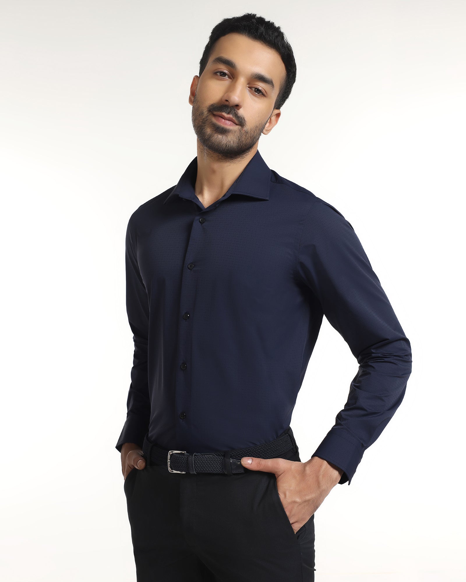 Blue TechPro Textured Shirt - Genepy