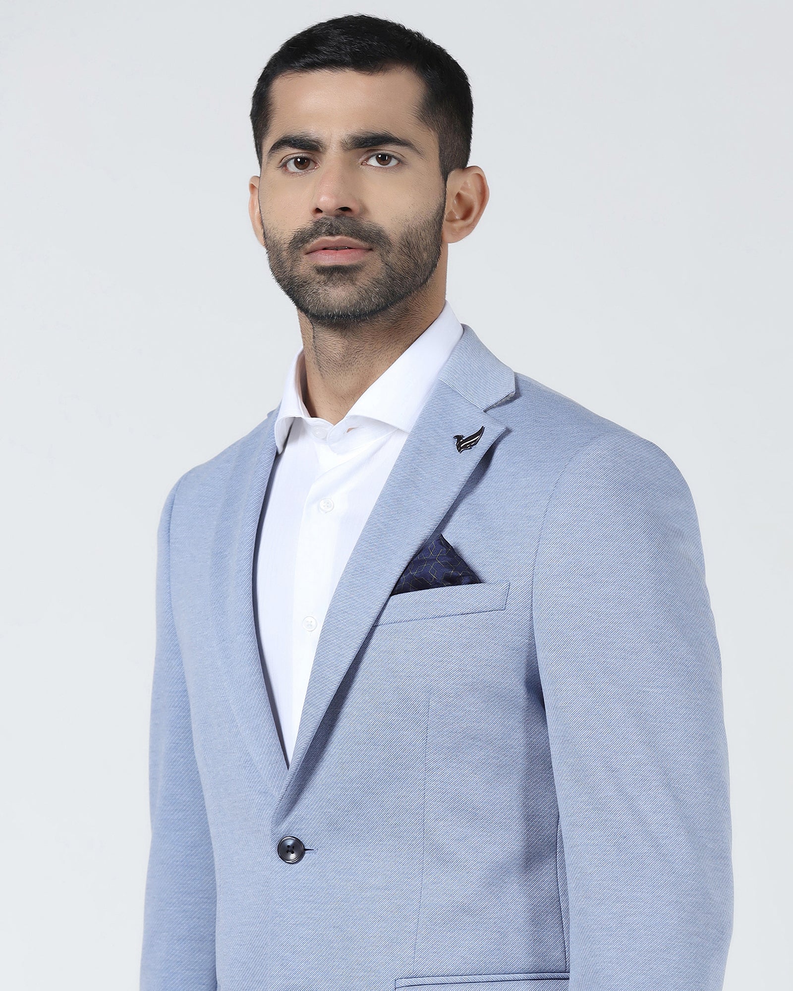 Blue Textured Blazer - Declan