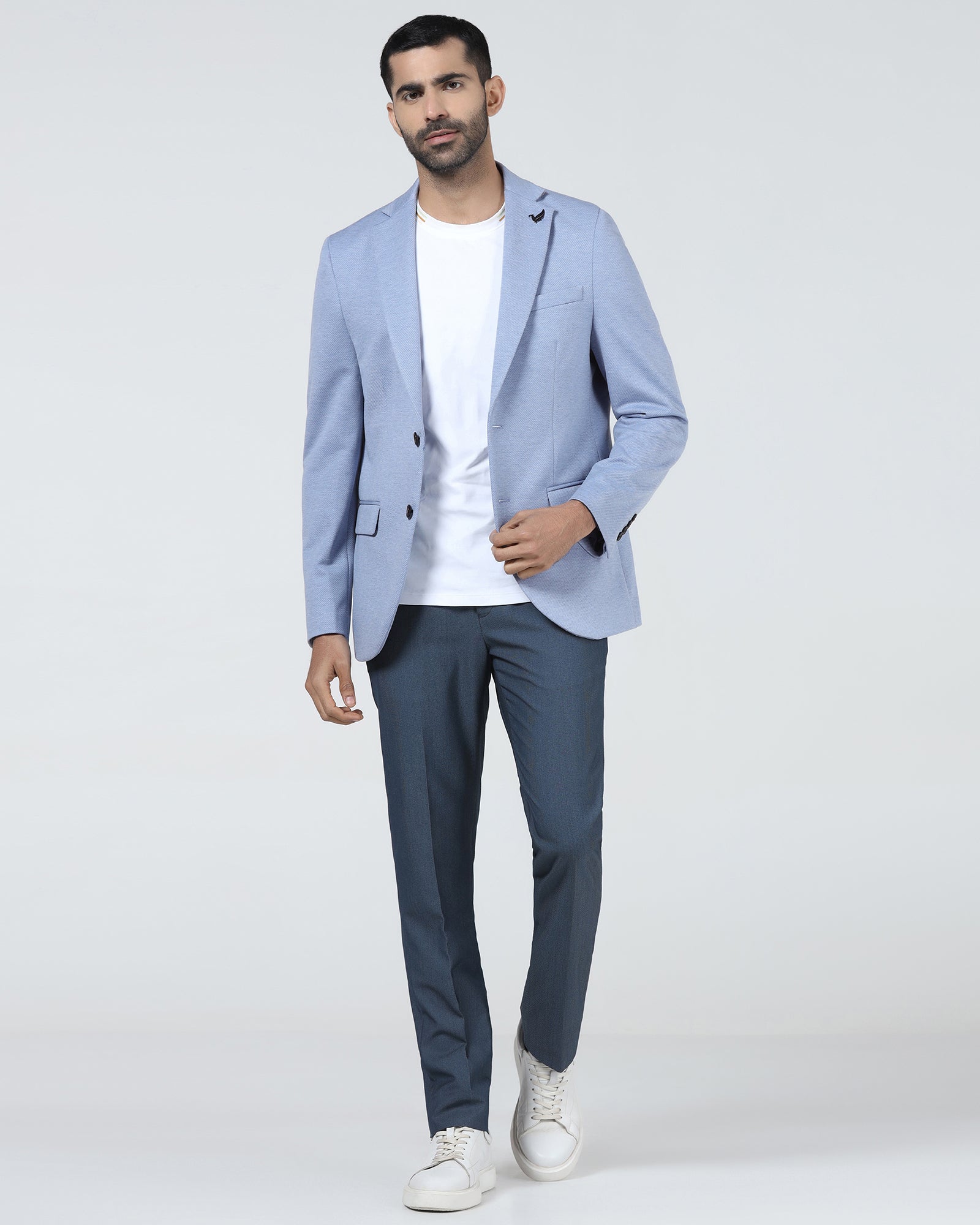 Blue Textured Blazer - Declan