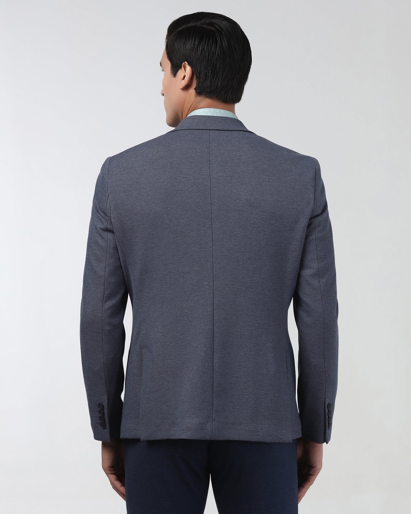 Blue Textured Blazer - Gio