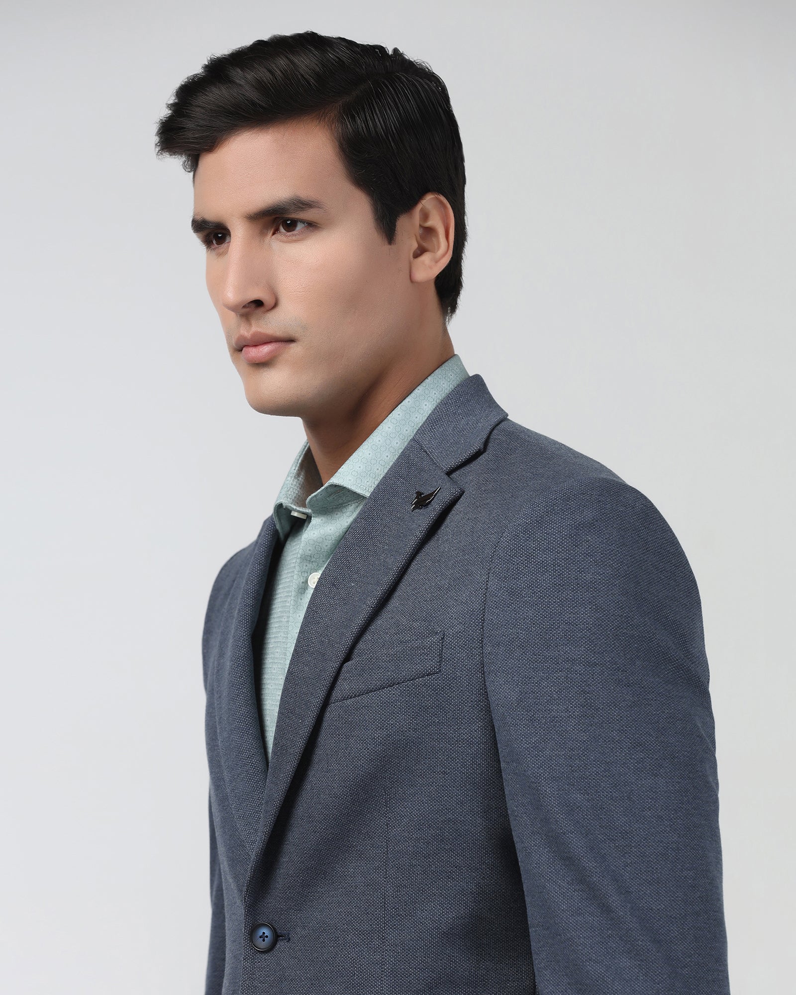 Blue Textured Blazer - Gio