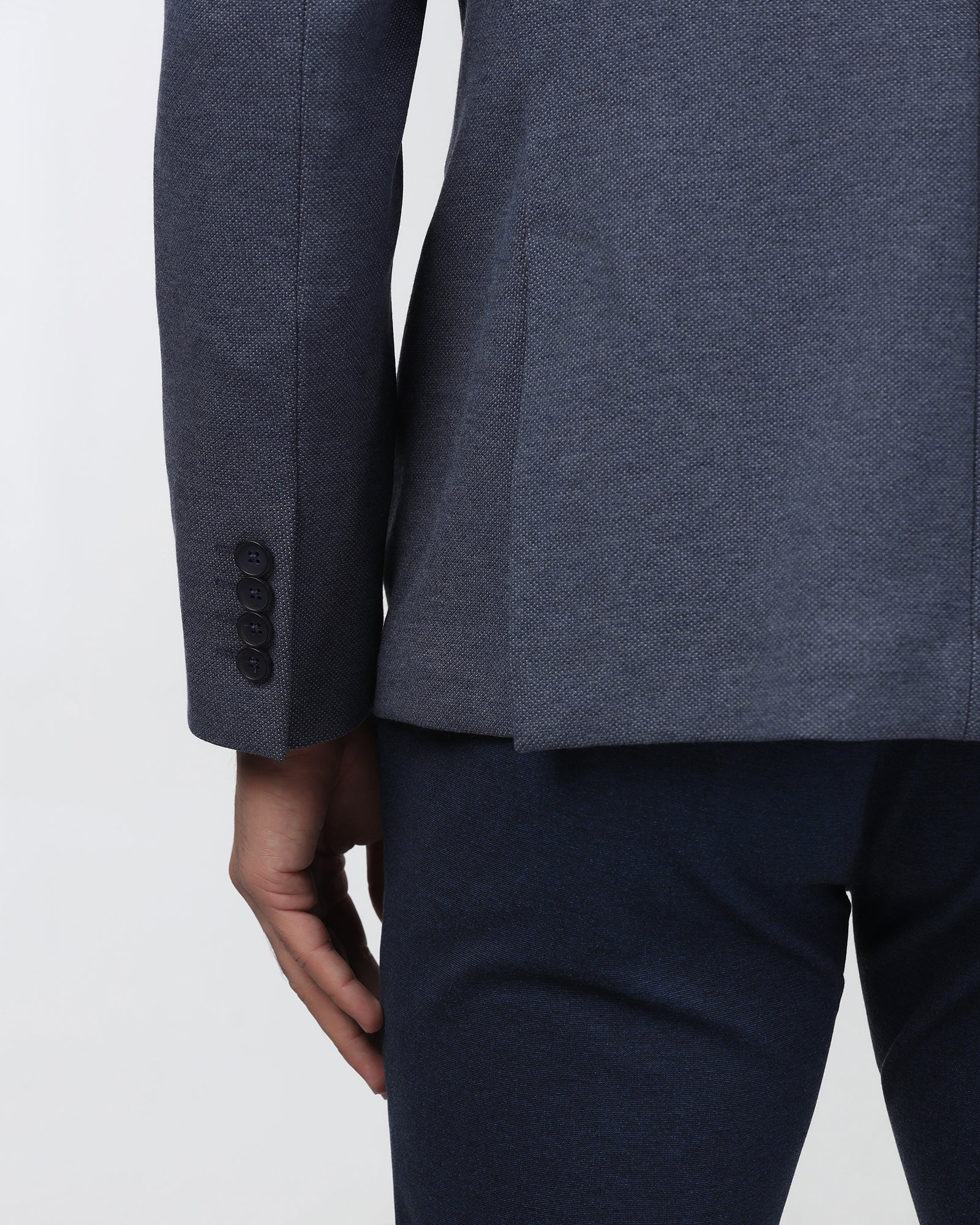 Blue Textured Blazer - Gio