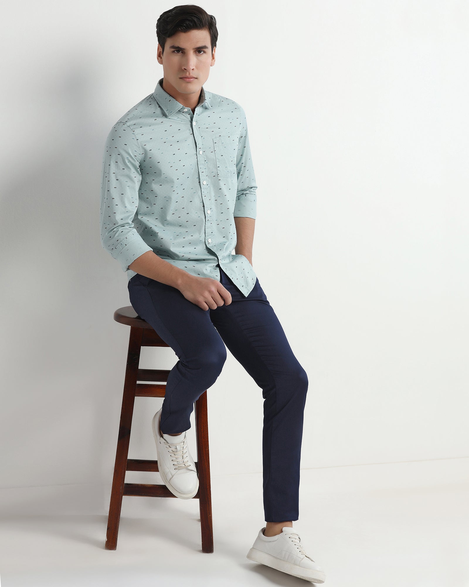 Blue Textured Khaki - Aspen