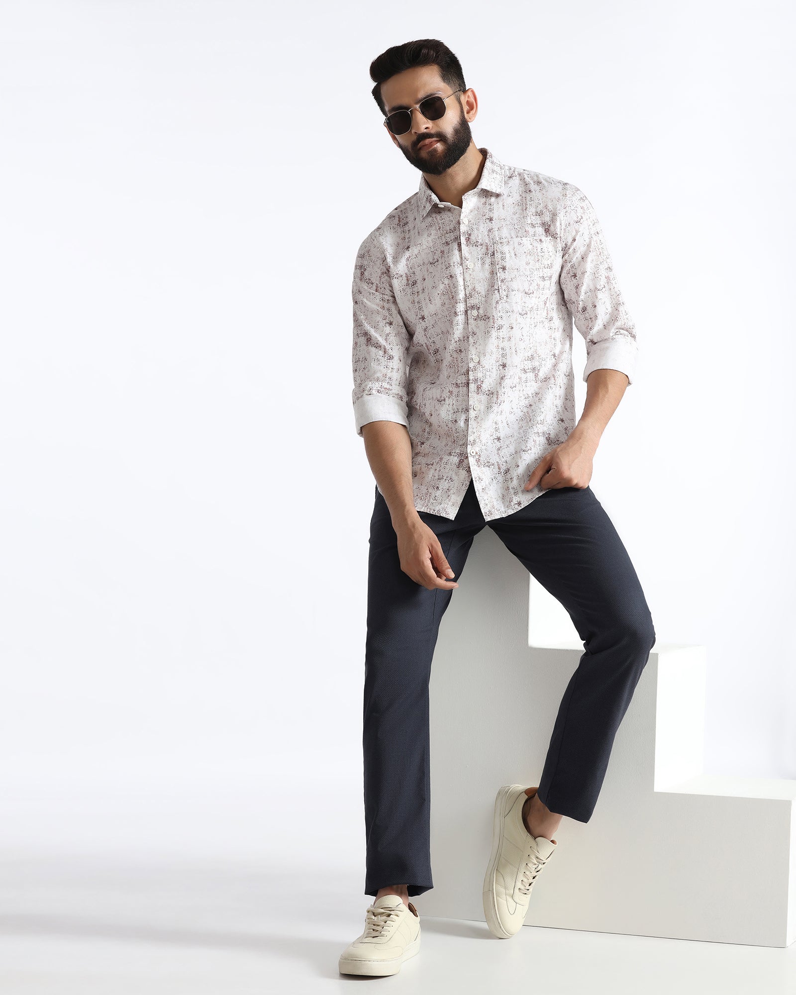 Blue Textured Khakis - Harry