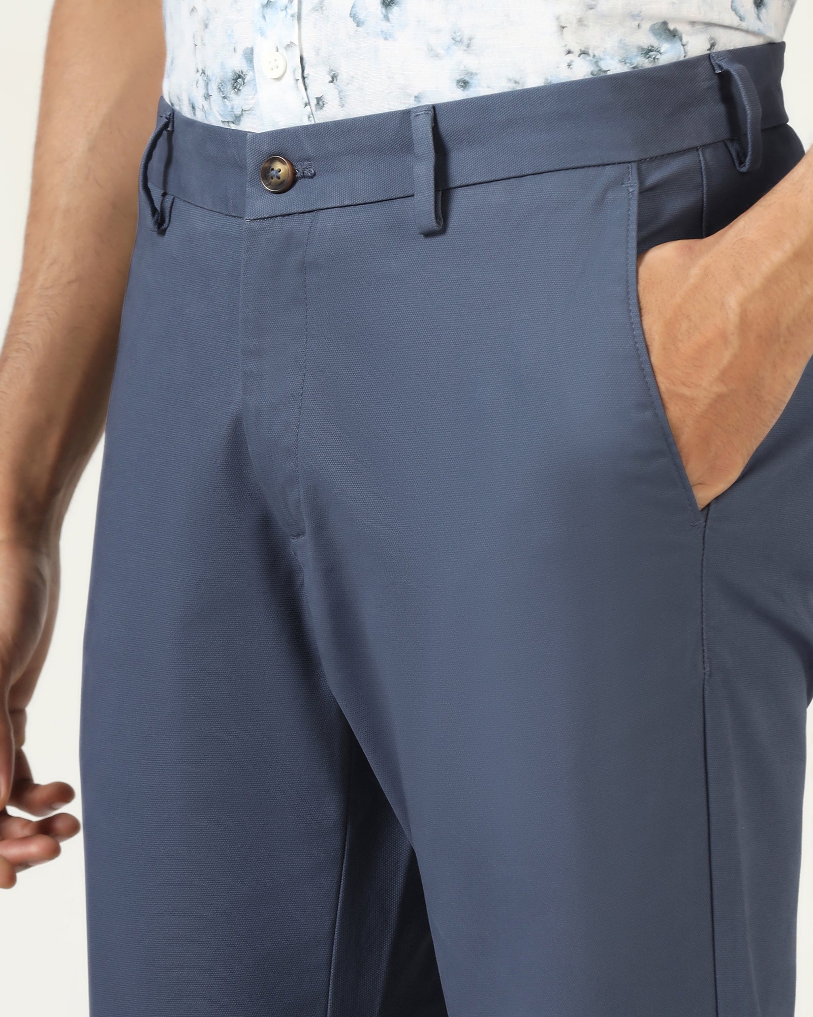 Blue Textured Khakis - Karis