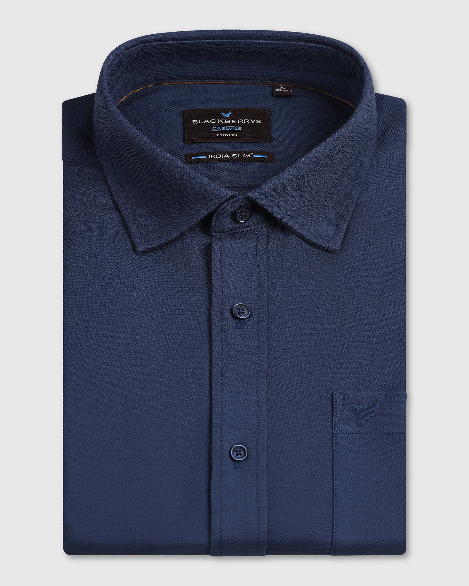 Blue Textured Shirt - Caty