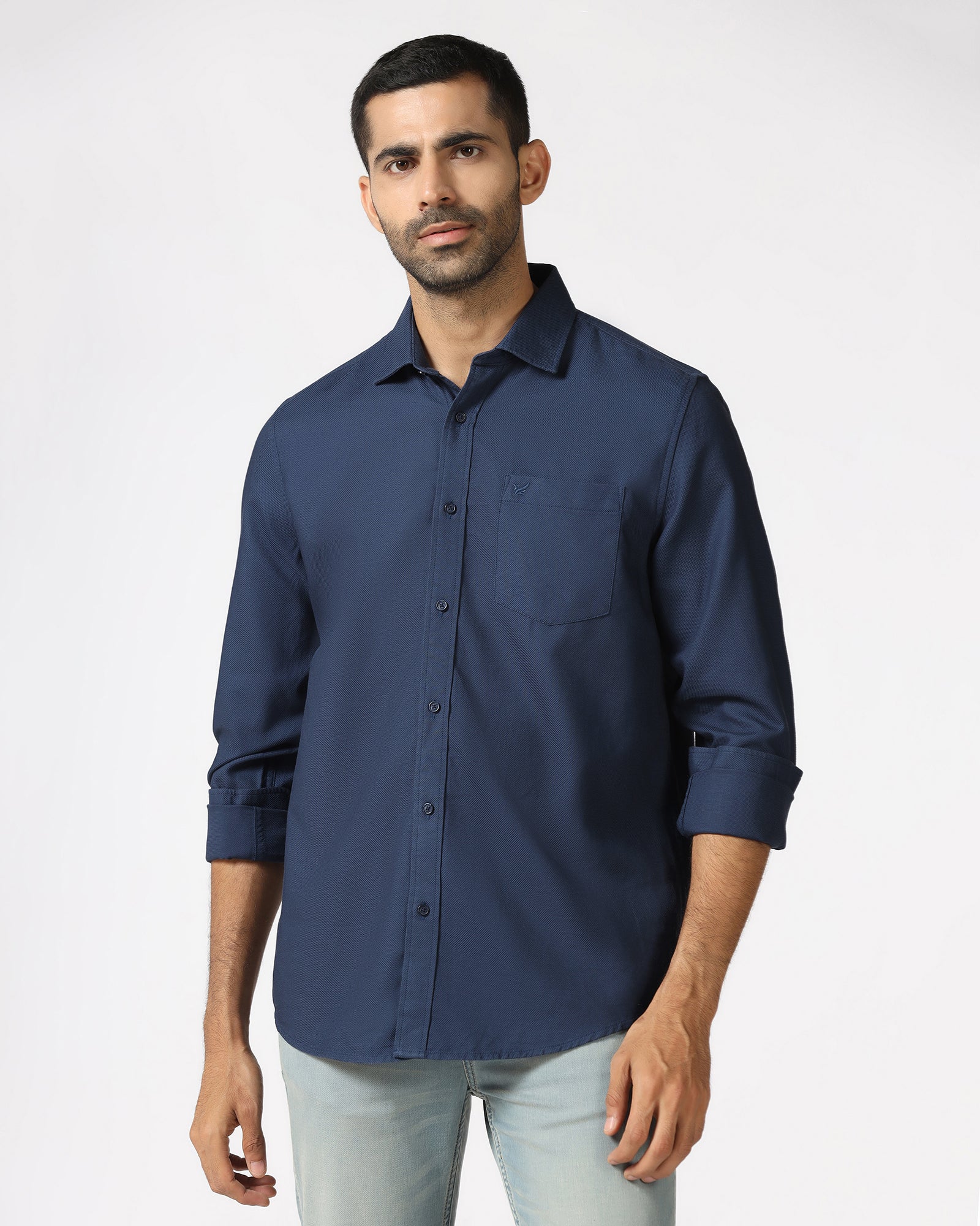 Blue Textured Shirt - Caty
