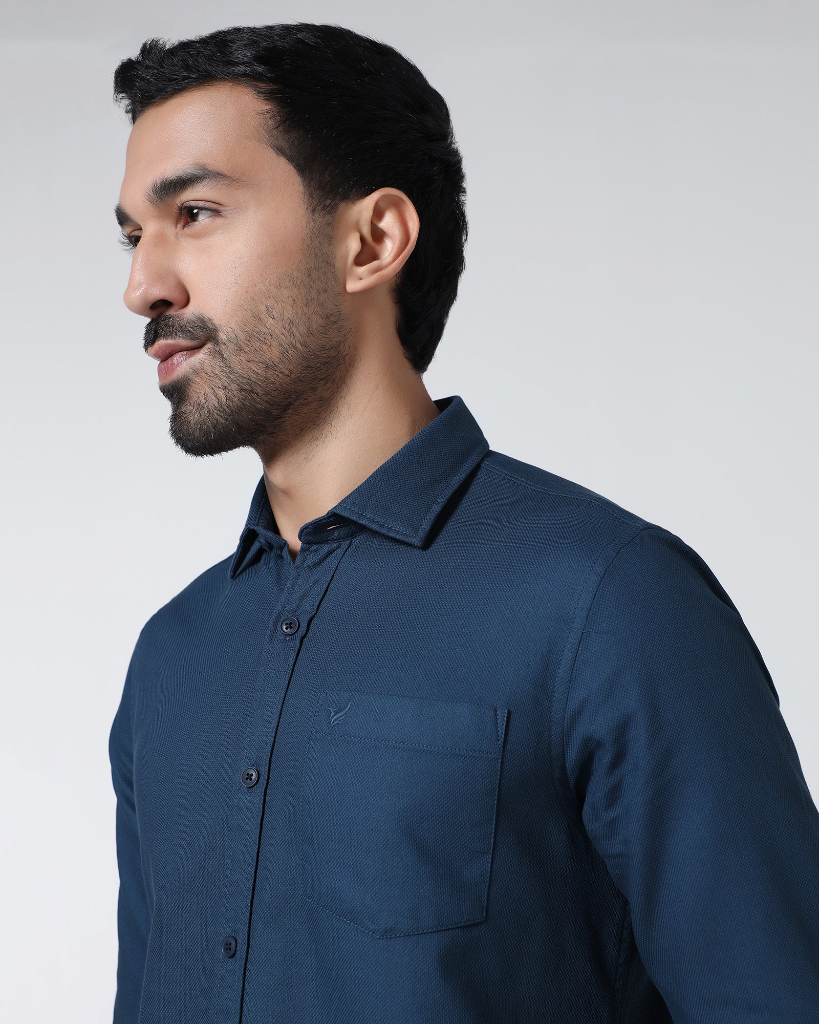 Blue Textured Shirt - Caty