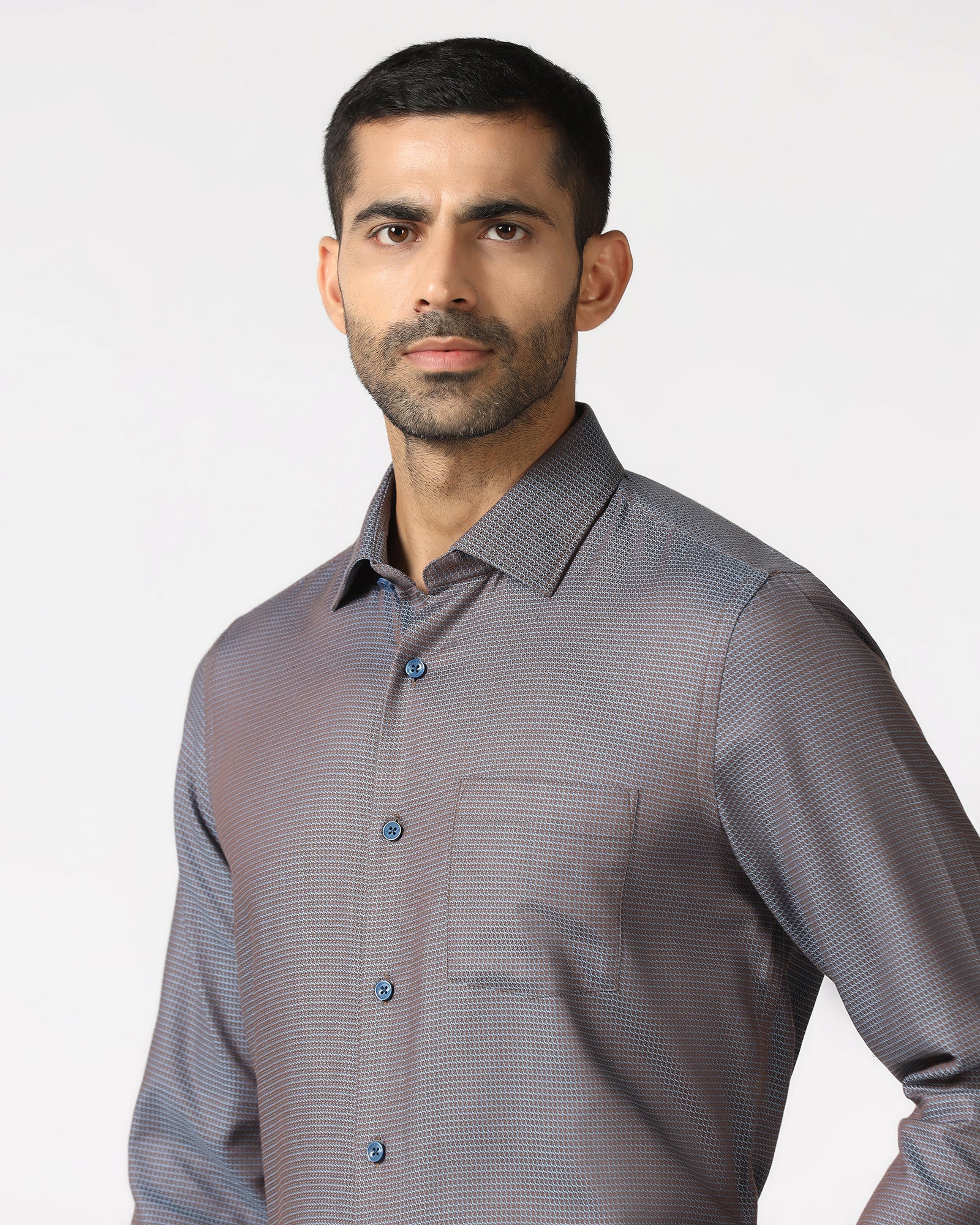 Blue Textured Shirt - Recite