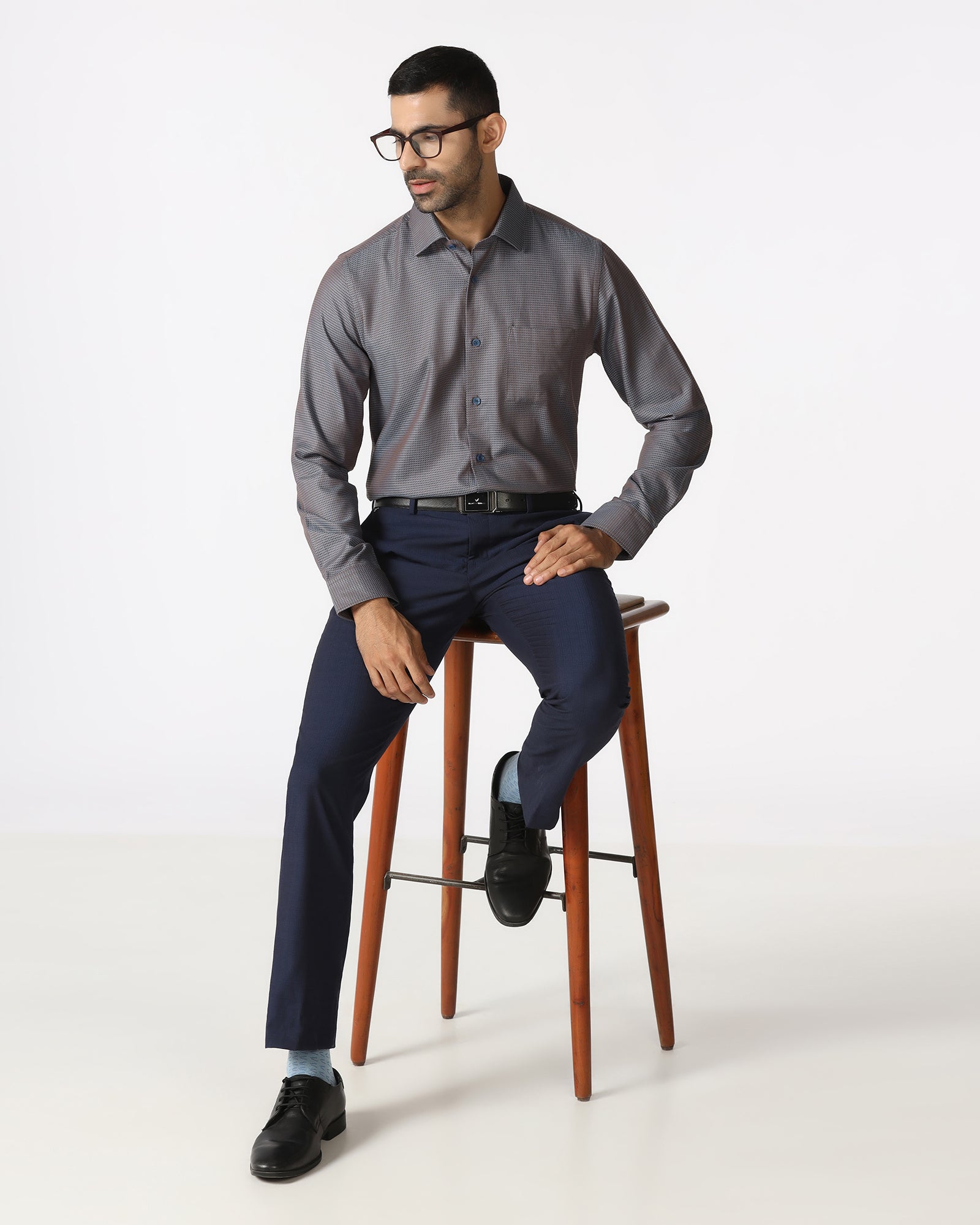 Blue Textured Shirt - Recite