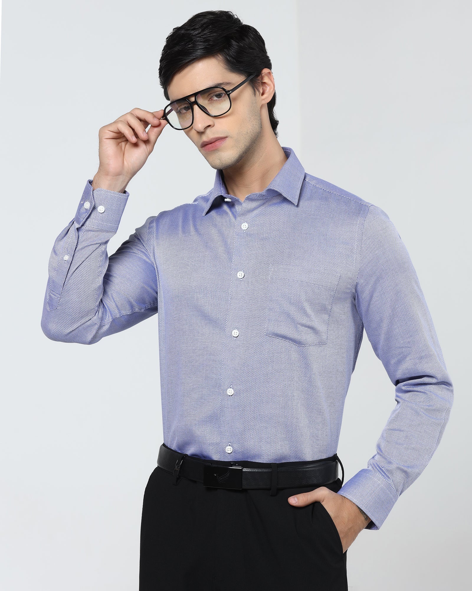 Blue Textured Shirt - Thanos