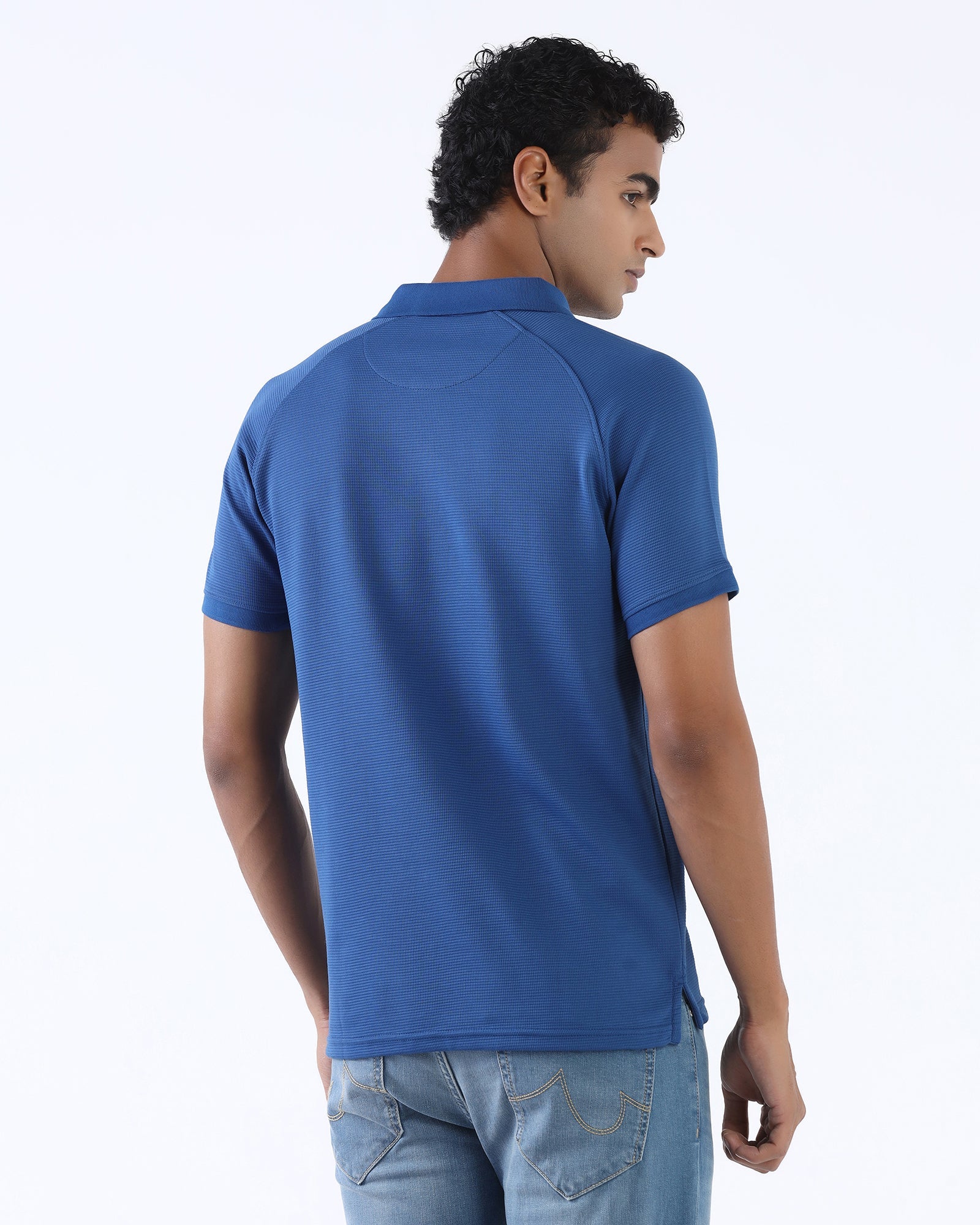 Blue Textured Polo - Jesper