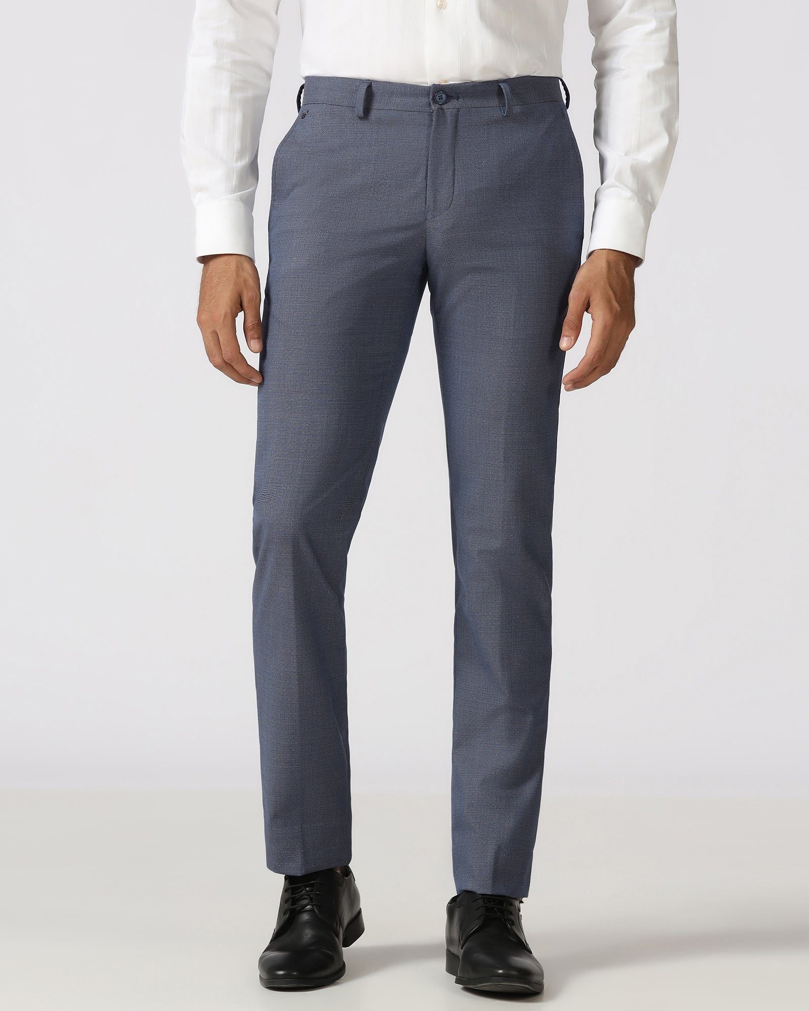 Blue Textured Trouser - Cuba