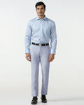 Blue Textured Trouser - Dort