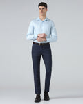 Blue Textured Trouser