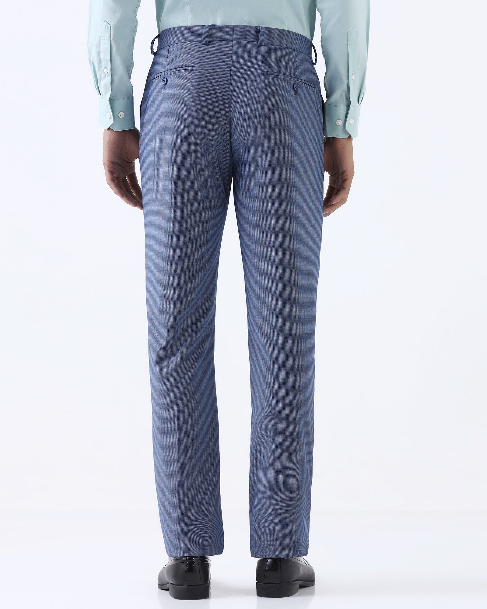 Blue Textured Trouser - George