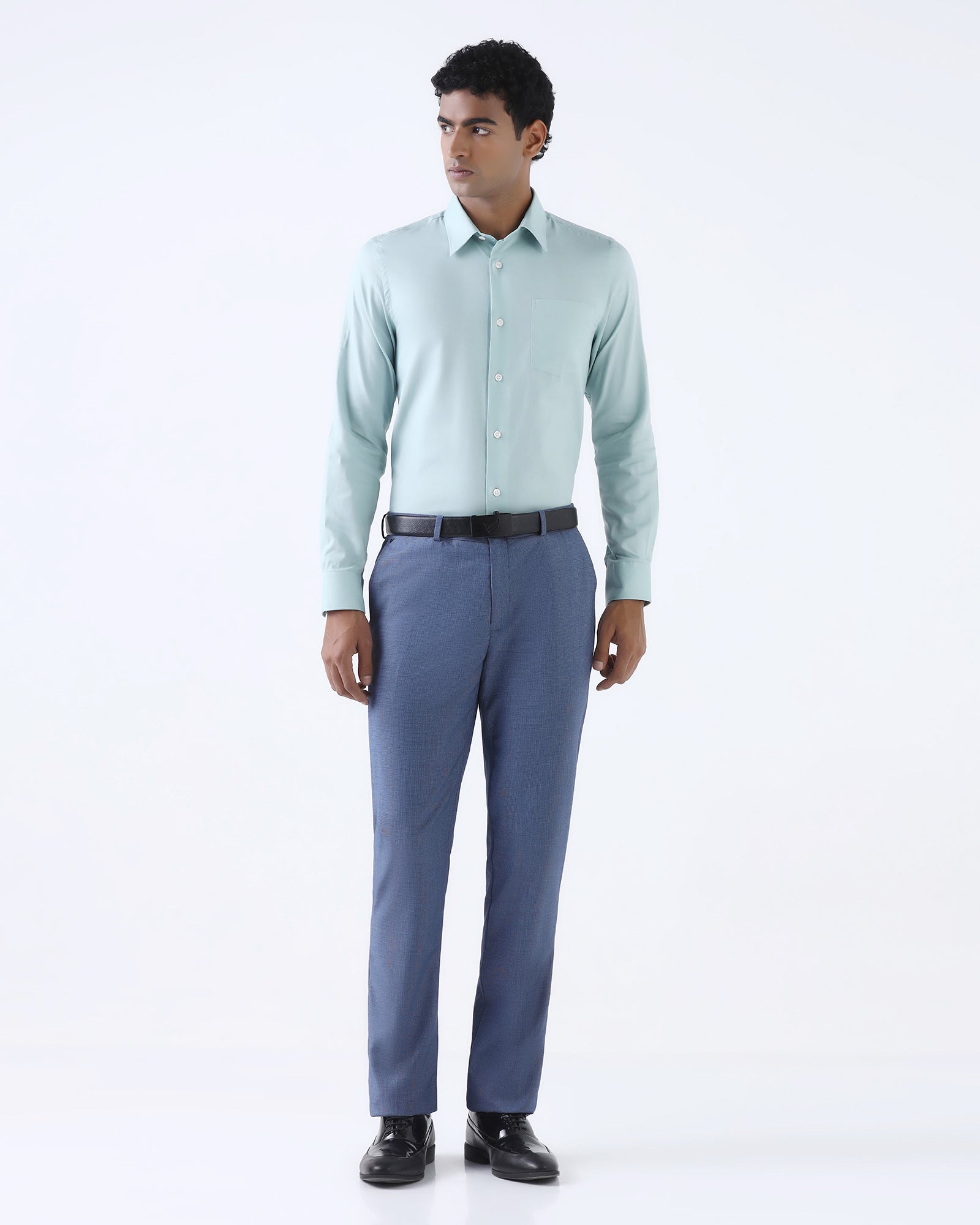 Blue Textured Trouser - George