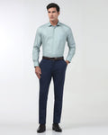 Blue Textured Trouser - Jay