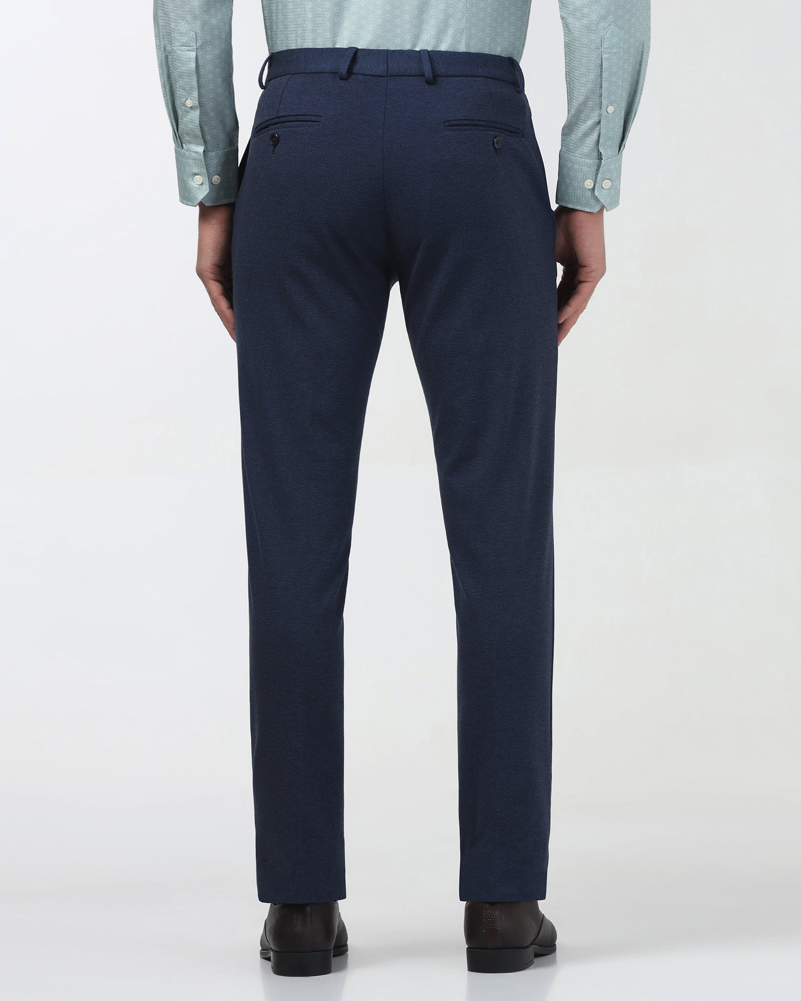 Blue Textured Trouser - Jay
