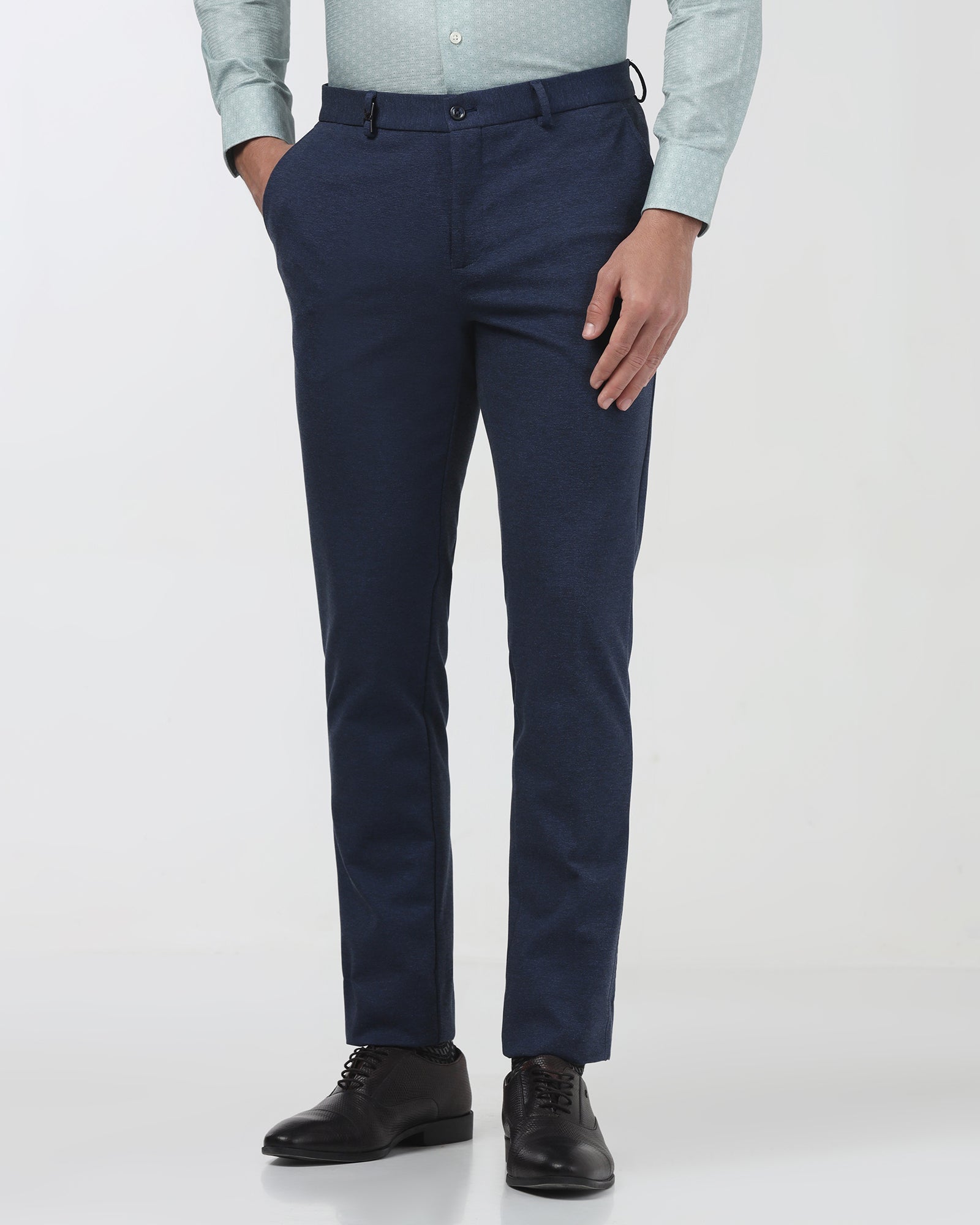 Blue Textured Trouser - Jay
