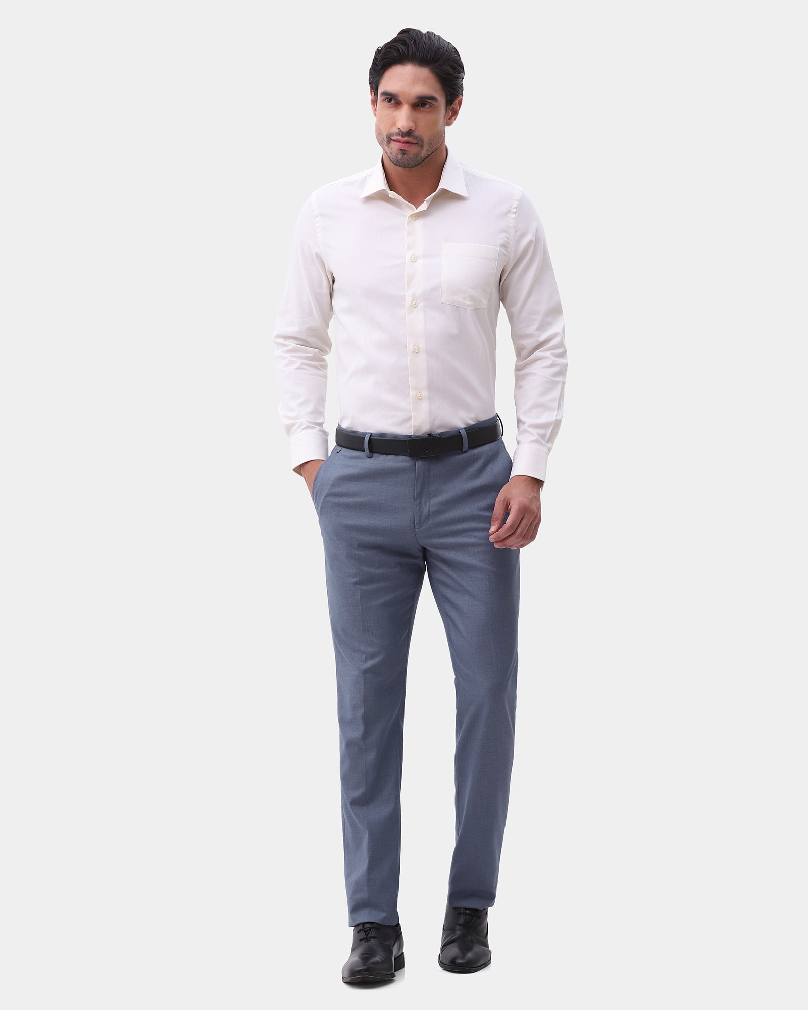 Blue Textured Trouser - Omro
