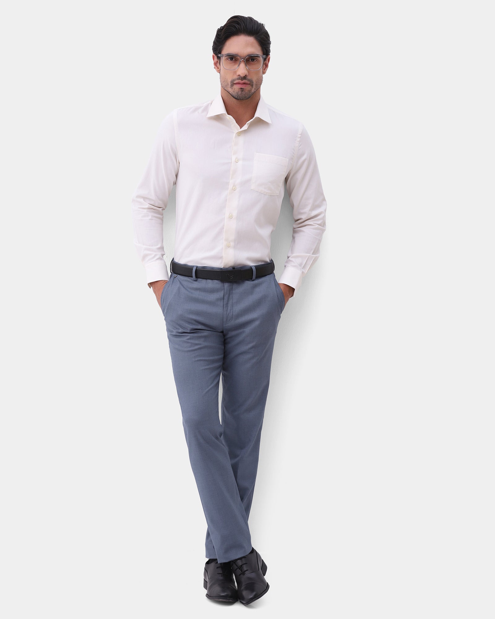 Blue Textured Trouser - Omro