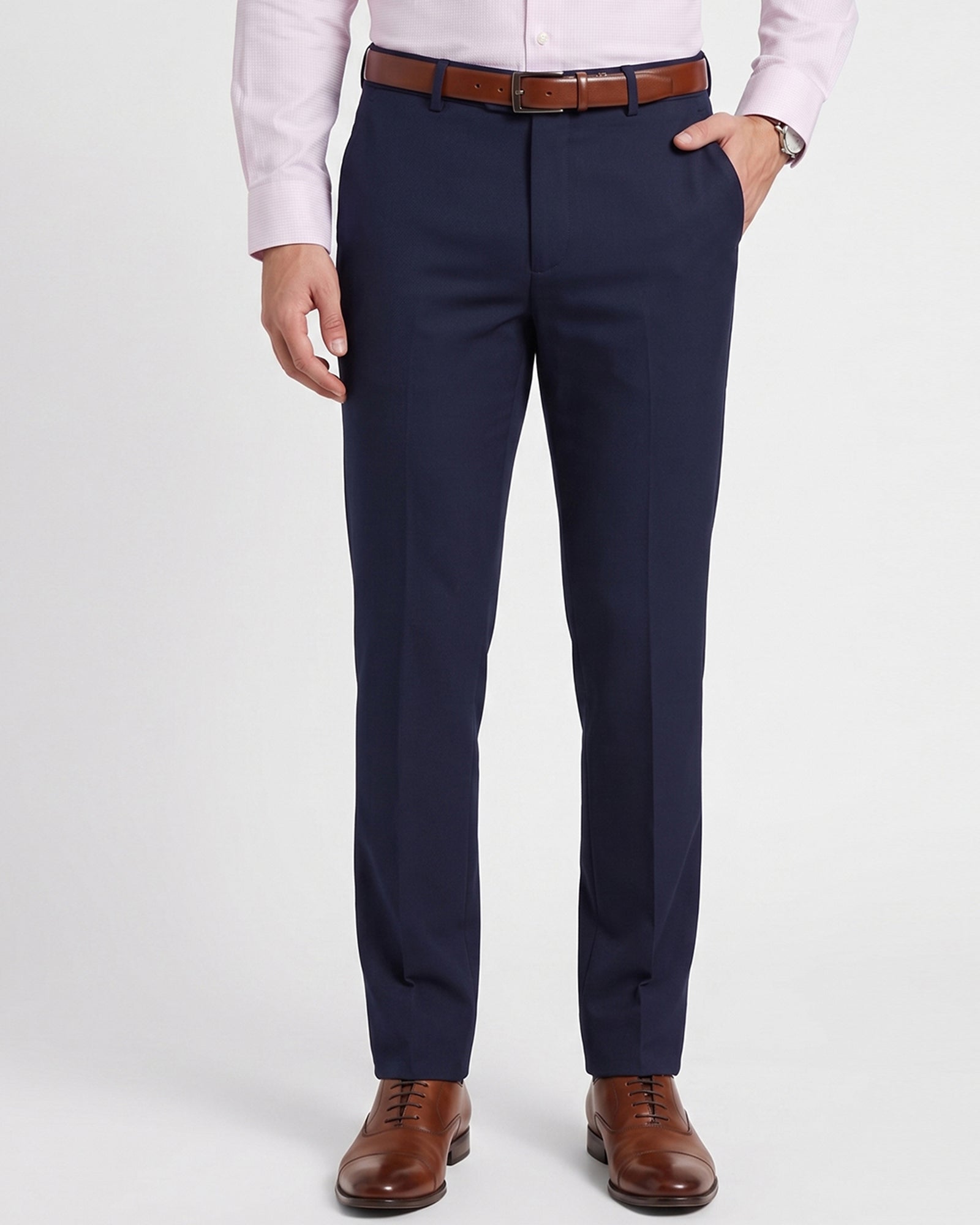Blue Textured Trouser - Taeh