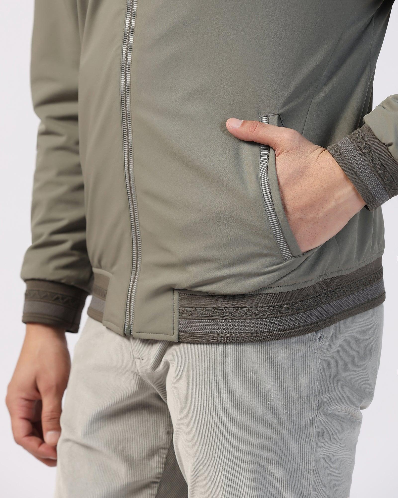 Reversible Bomber Grey Solid Zipper Jacket - Spectre