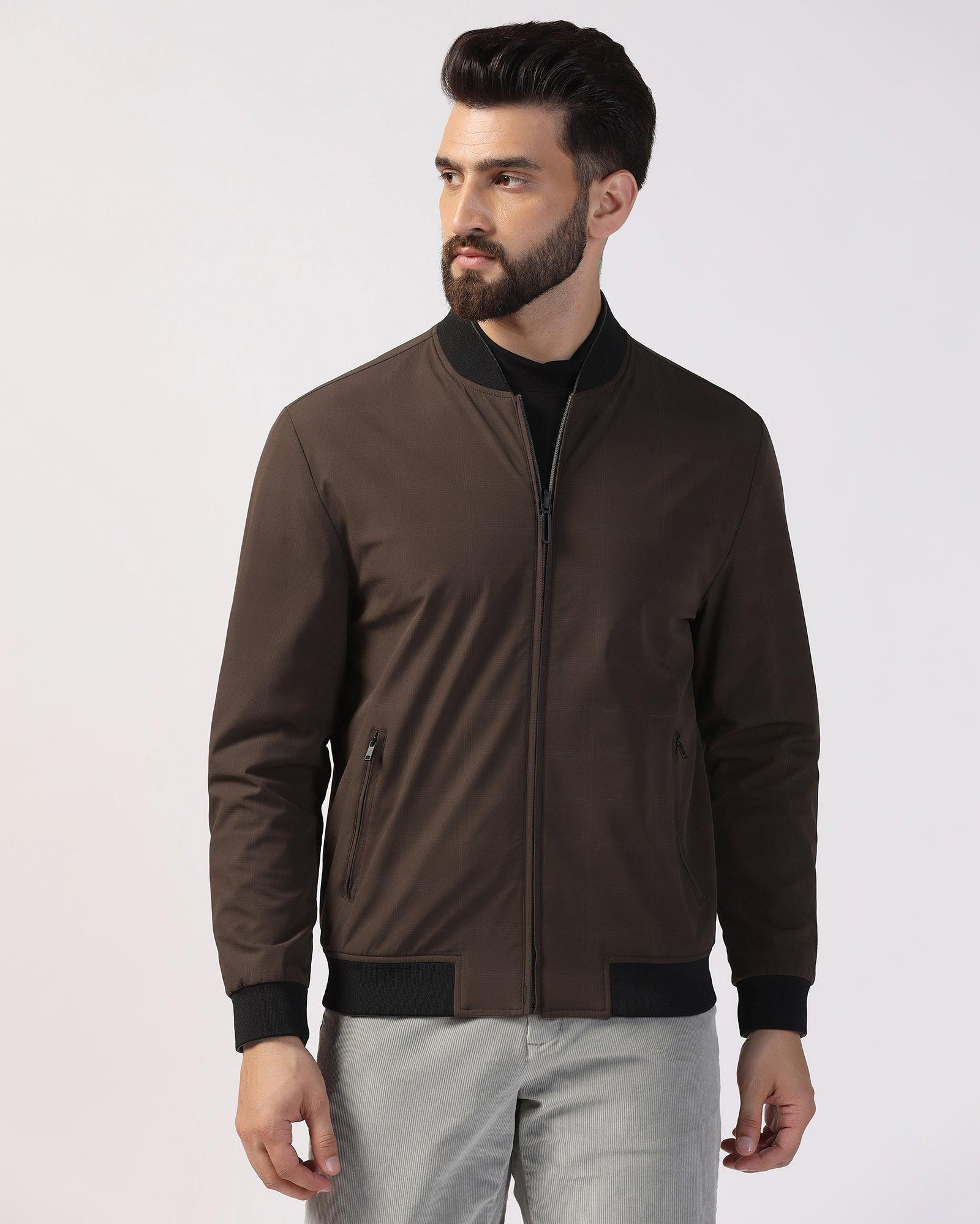 Bomber Grey Solid Zipper Jackets - Spectre