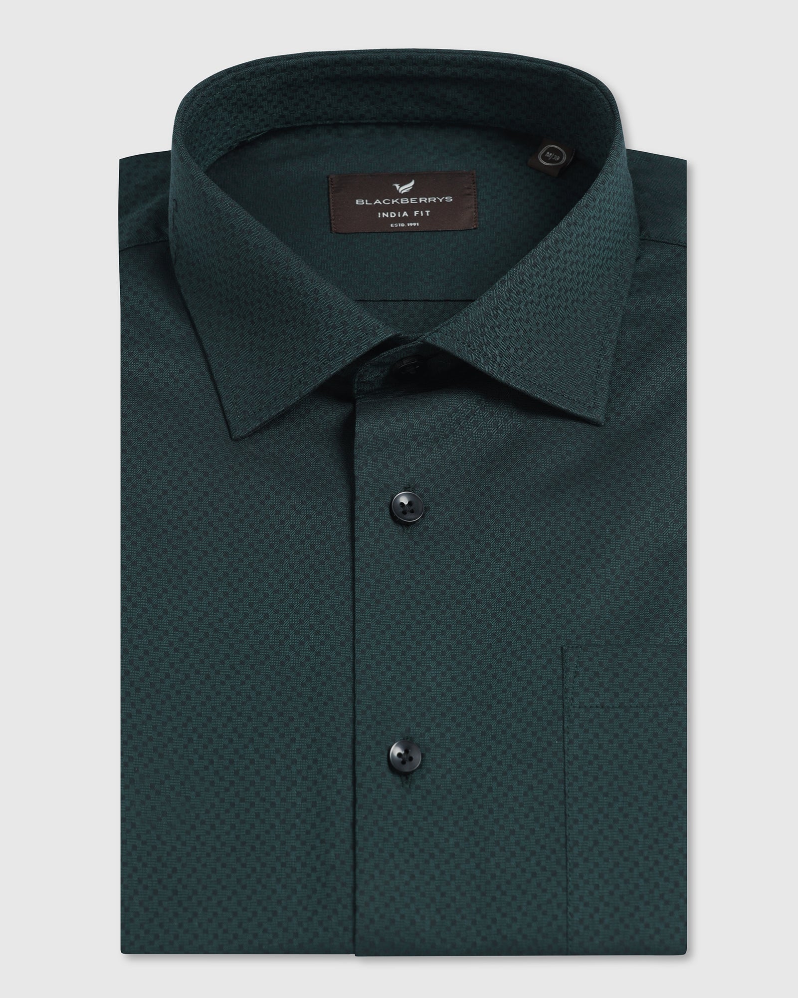Bottle Green Textured Shirt - Regard