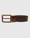 Leather Revesible Brown & Black Solid Belt - Washington