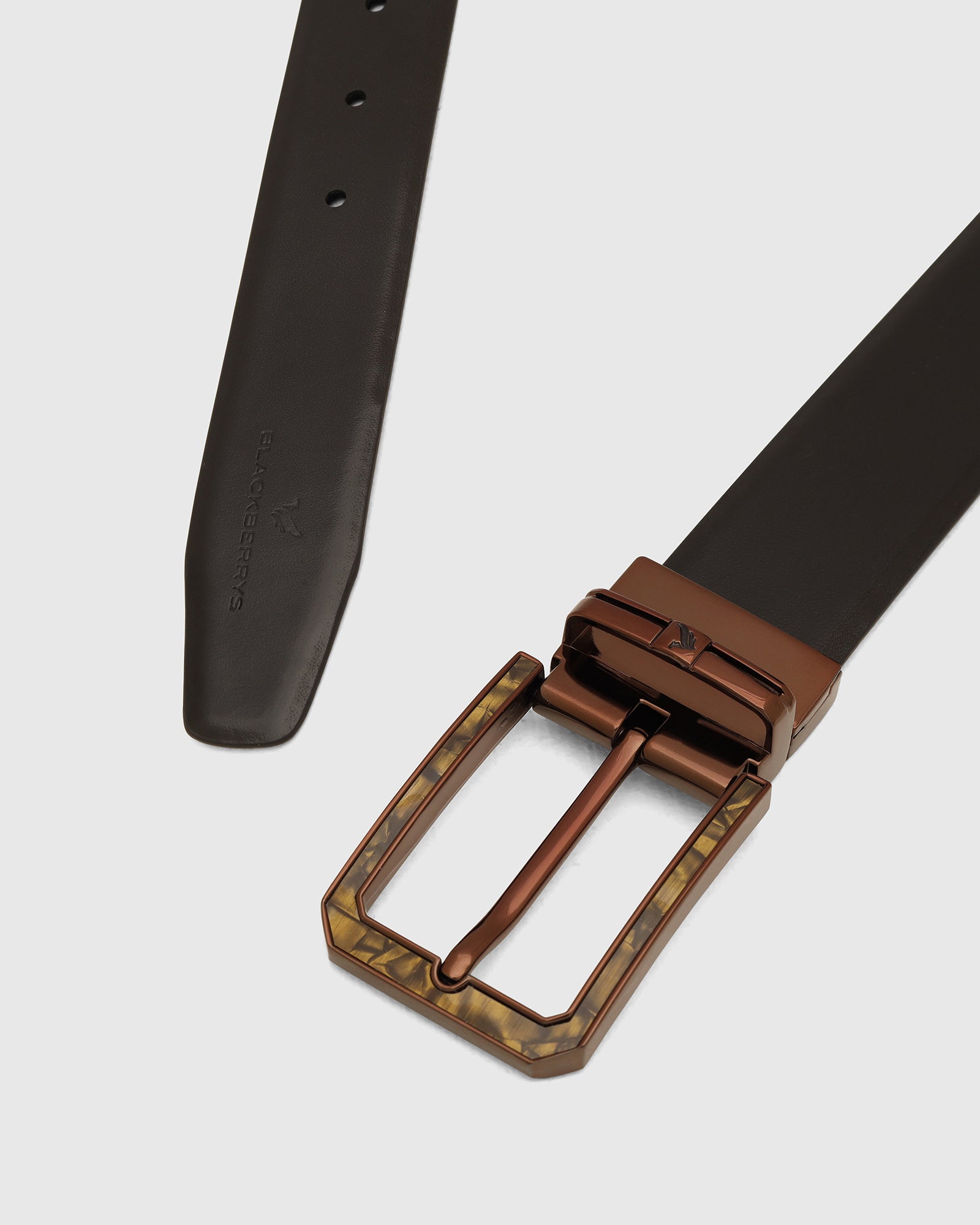 Leather Revesible Brown & Black Solid Belt - Washington