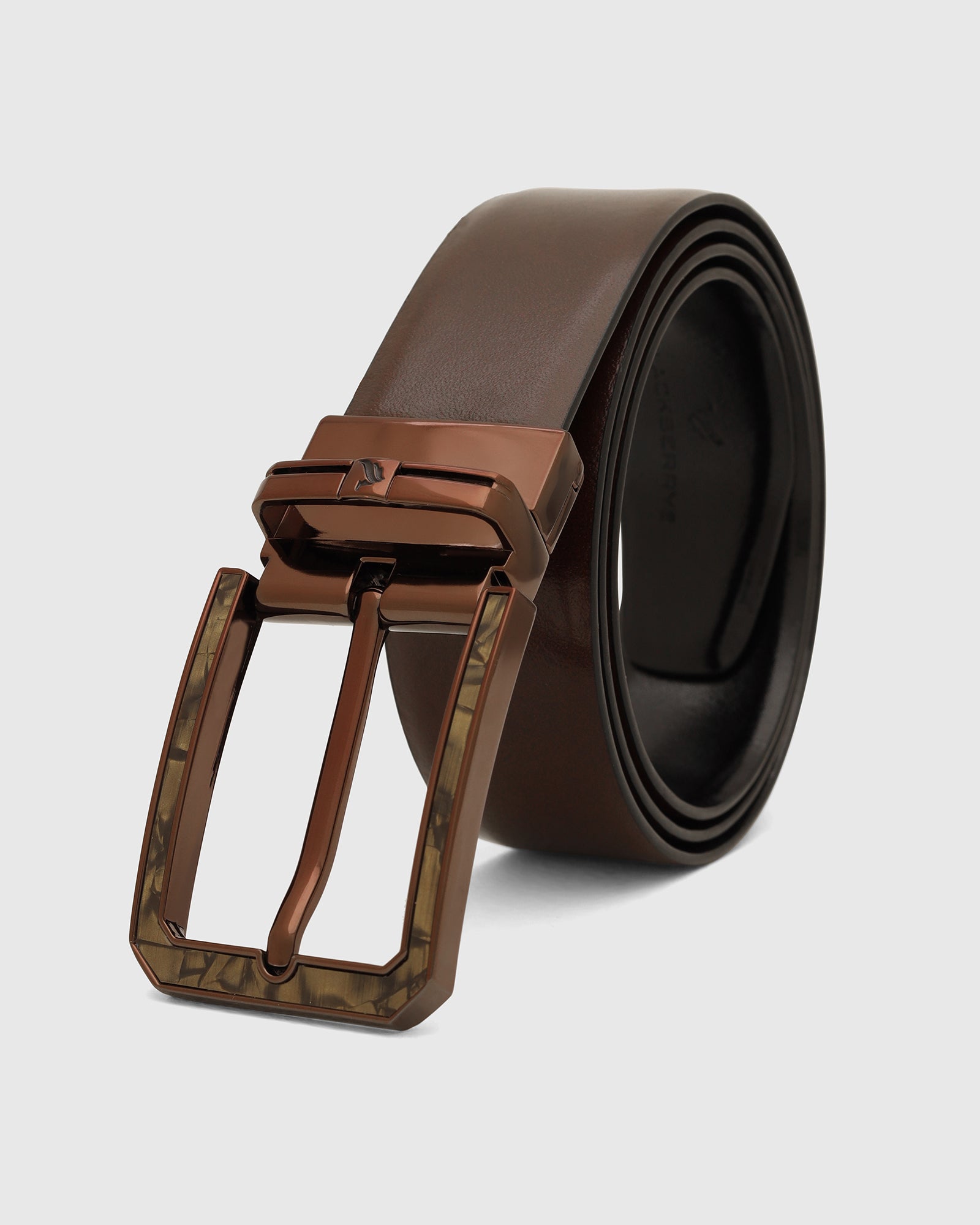 Leather Revesible Brown & Black Solid Belt - Washington