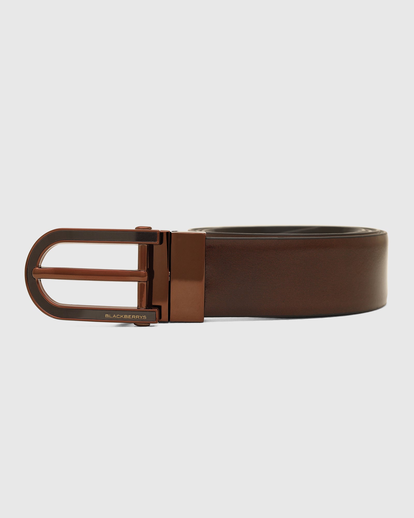 Leather Reversible Brown Black Solid Belt - Wilton