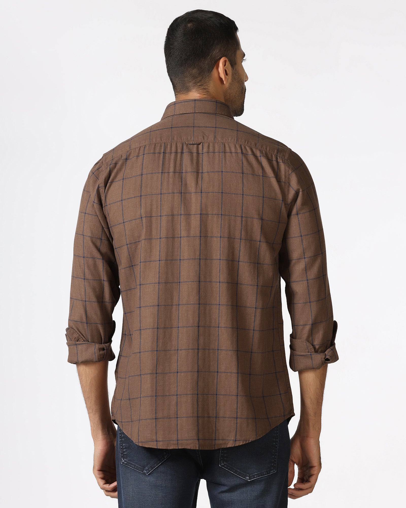 Brown Check Shirt - Wishk
