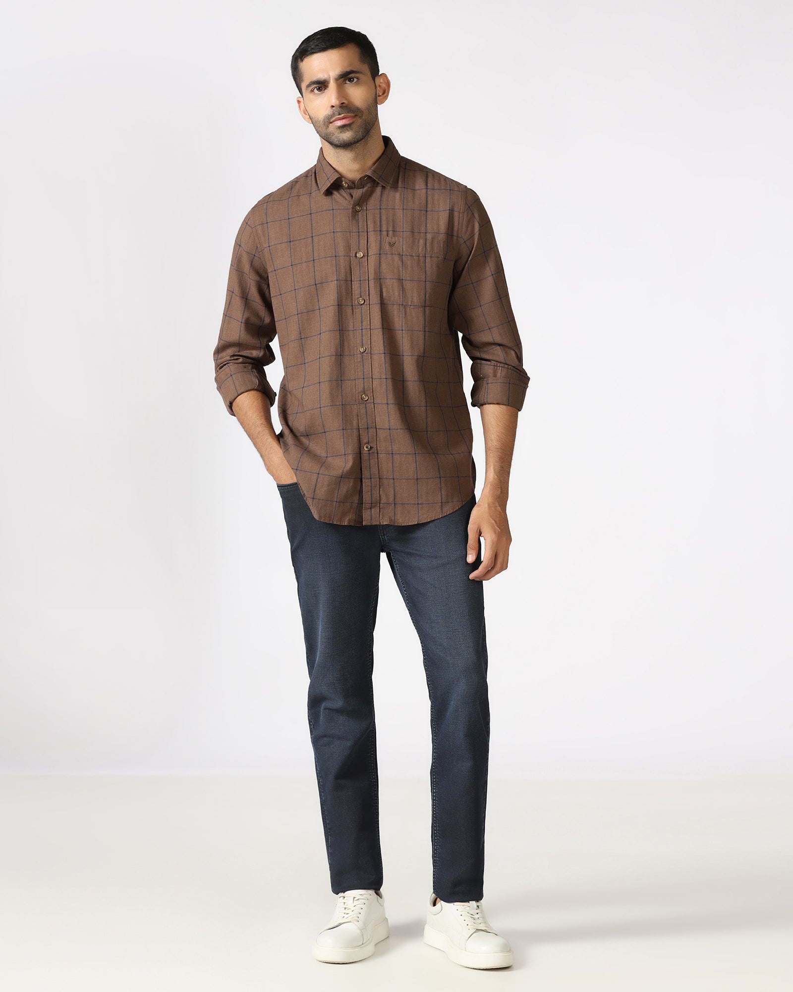 Brown Check Shirt - Wishk