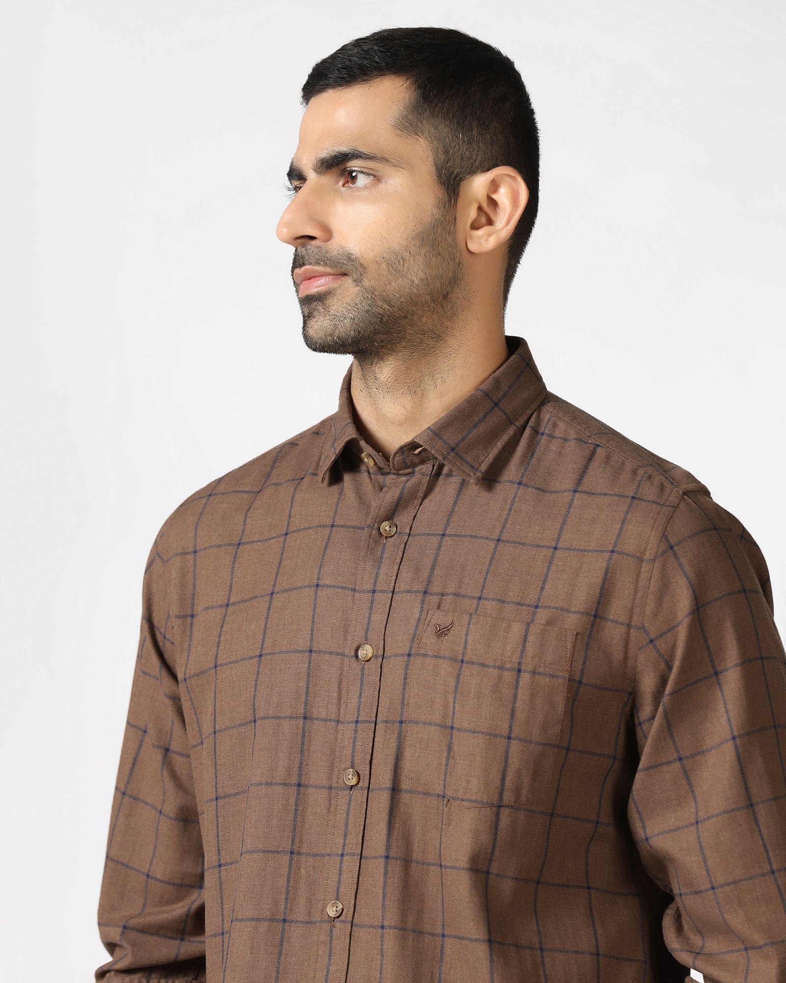 Brown Check Shirt - Wishk