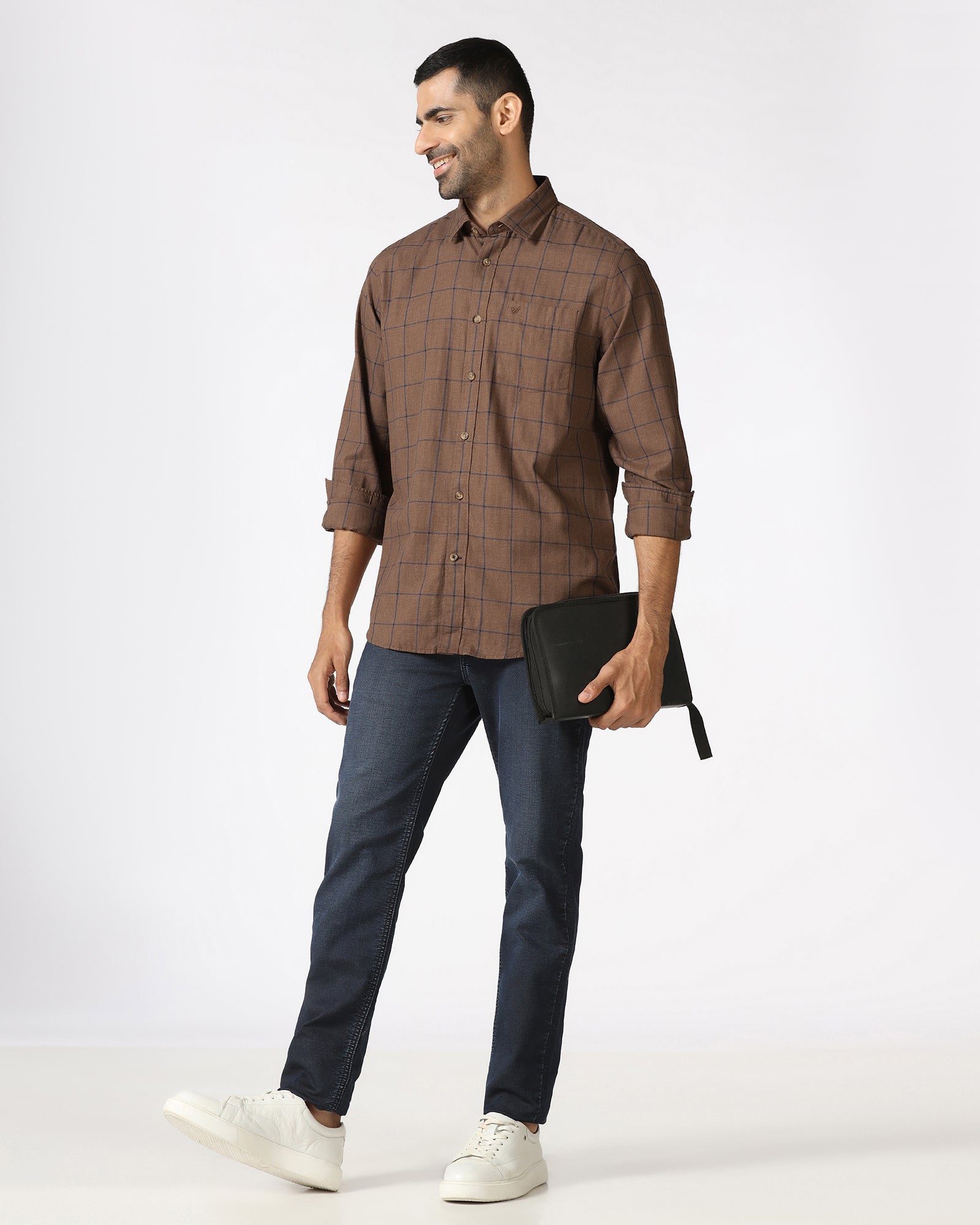Brown Check Shirt - Wishk