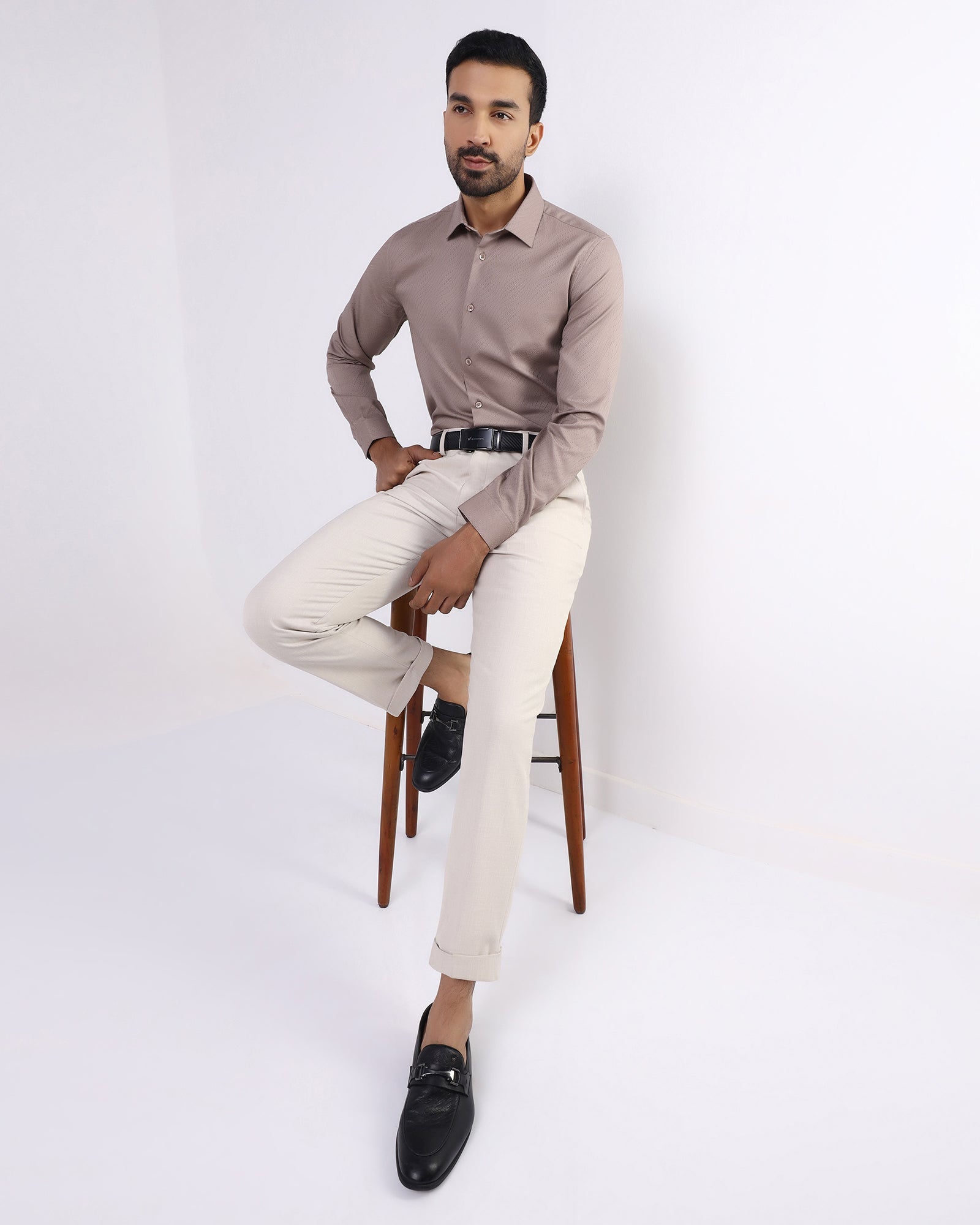 Brown Jacquard Shirt - Glanza