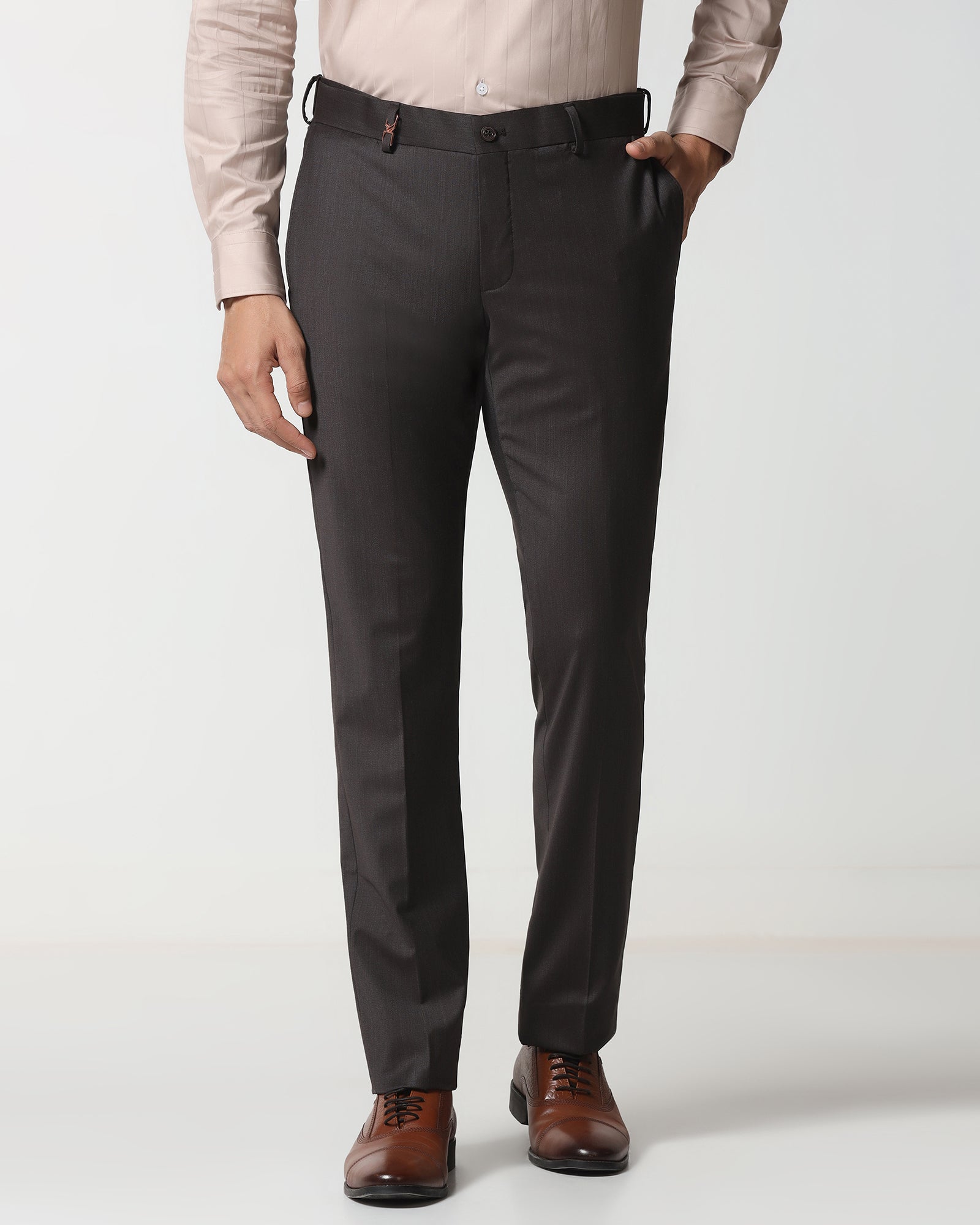 Brown Luxe Technowaist Solid Trouser - Lamborghini